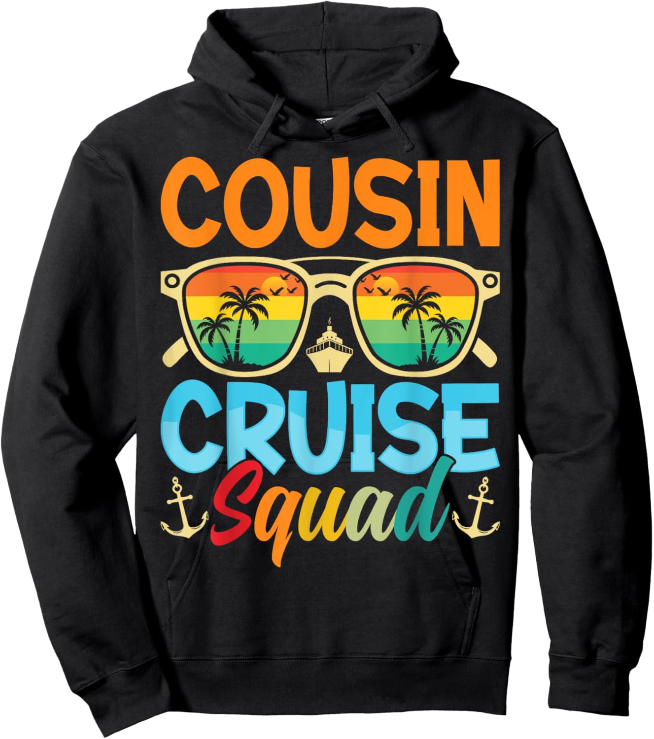 Cousin Cruise Squad 2025 Cruise Ship Party Group Vacation Hoodie - Hoodie | Black