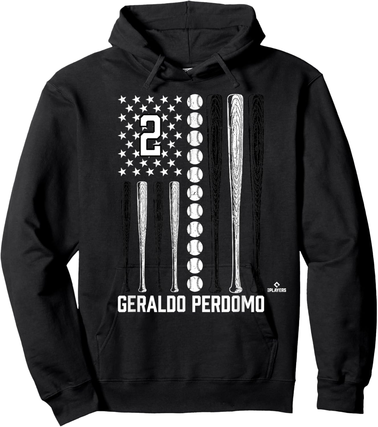 Baseball American Flag Geraldo Perdomo Arizona Baseball Hoodie - Hoodie | Black