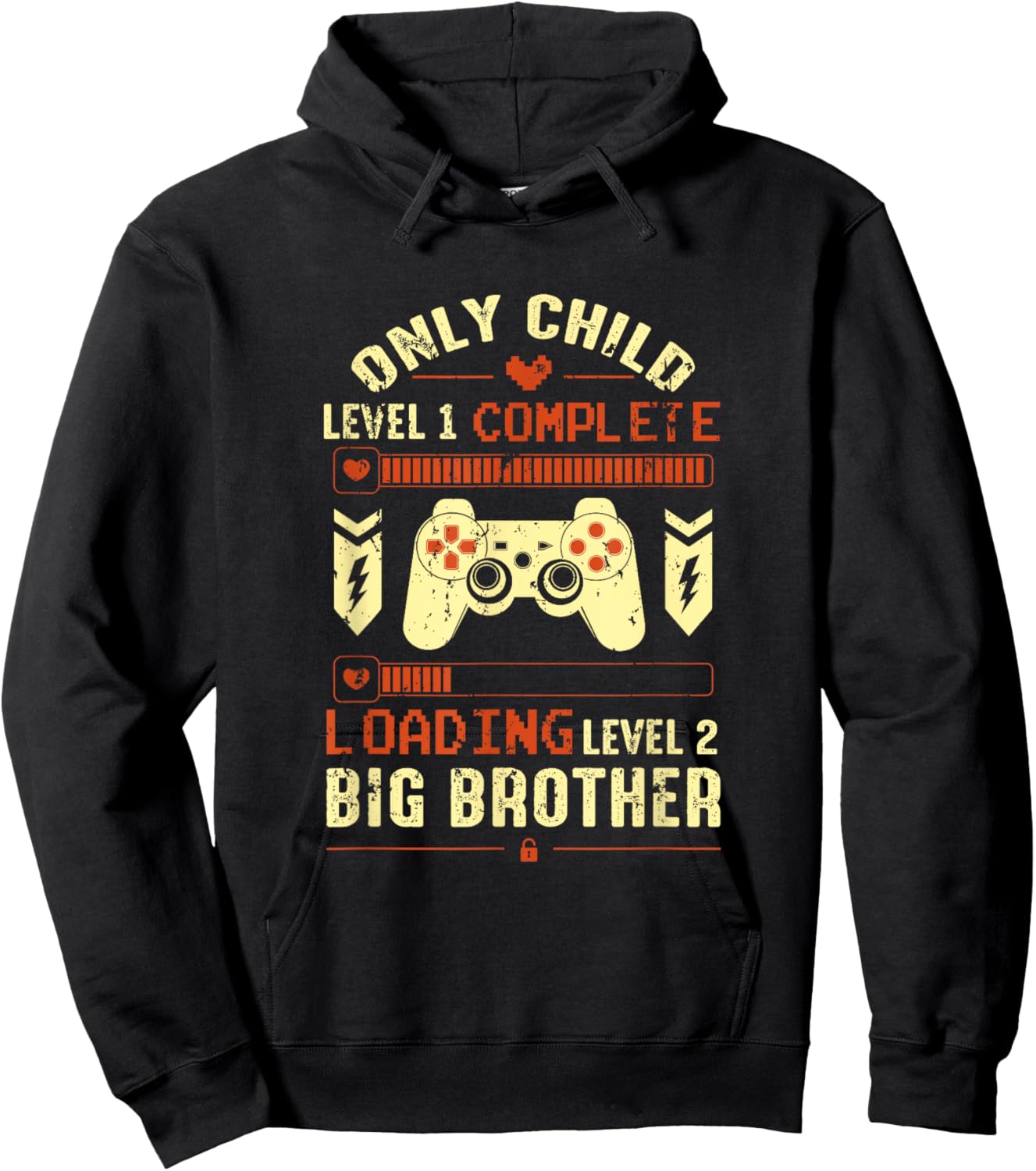 Level Only Child Ready Level Big Brother is Loading Gaming Hoodie - Hoodie | Black