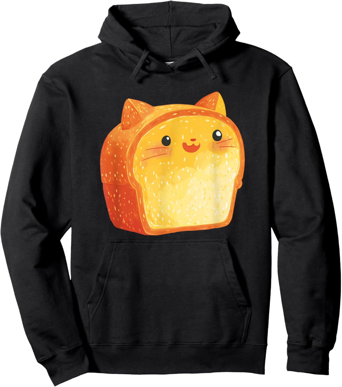 Cute Cat Loaf Illustration Bread Cat Hoodie - Hoodie | Black