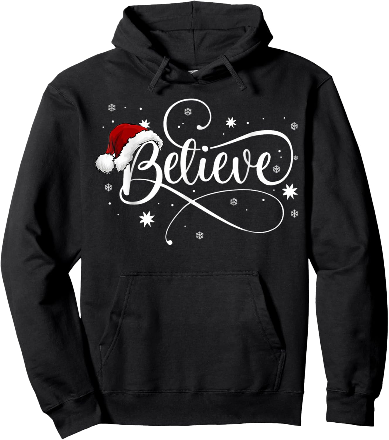 Christmas Shirt - Believe Santa Claus Believe Christmas Kids Hoodie - Hoodie | Black