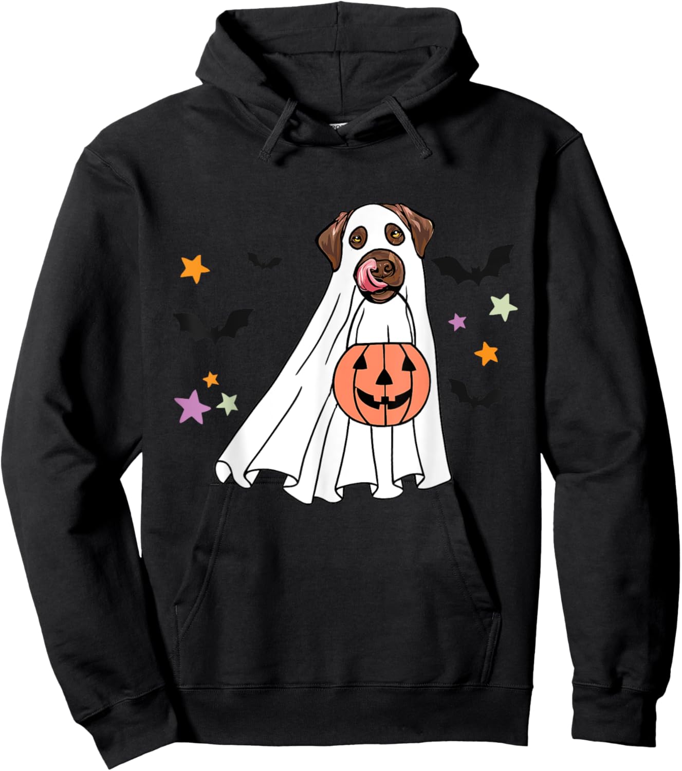 Ghost Chocolate Labrador Retriever Boo Dog Halloween Costume Women Hoodie - Hoodie | Black