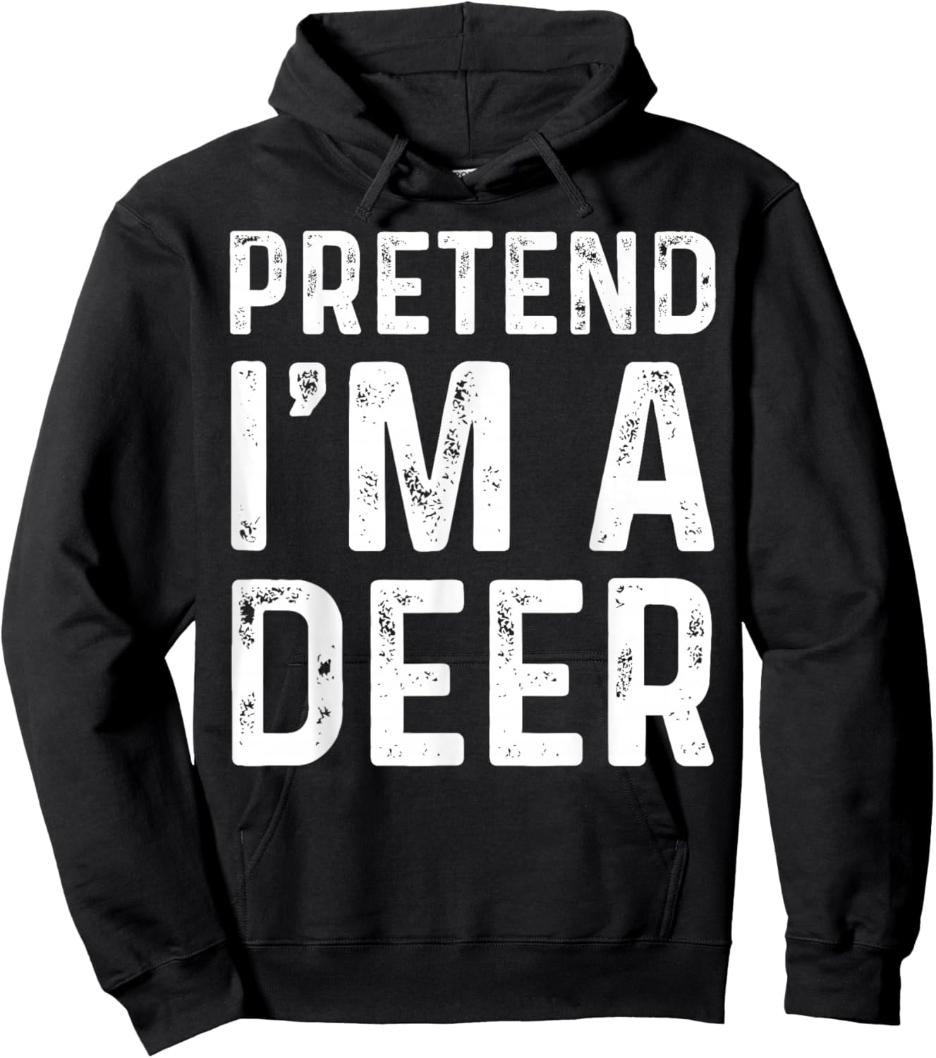 Pretend I'm A Deer Funny Lazy Halloween Costume Party Hoodie - Hoodie | Black