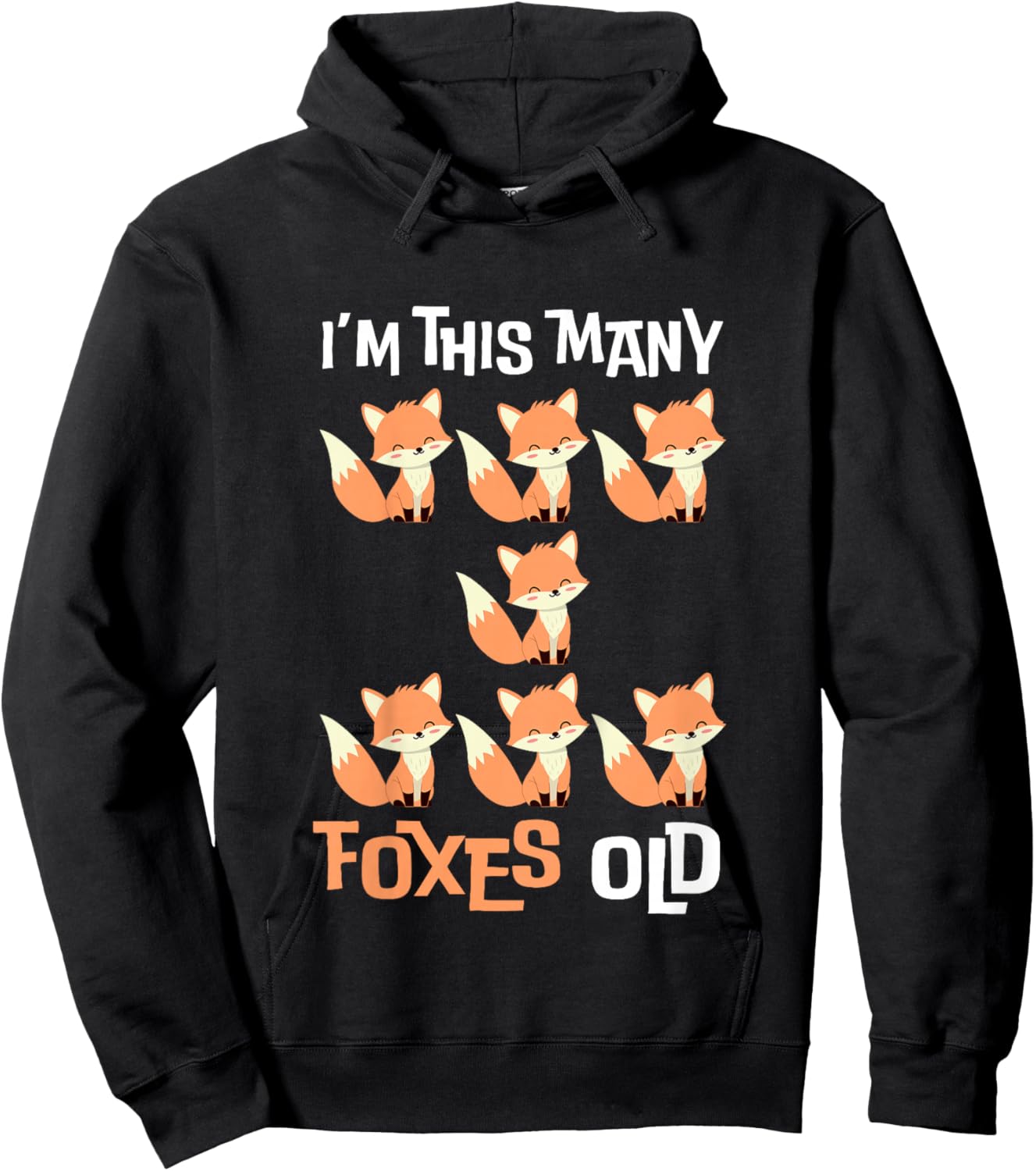 Kids I'm This Many Foxes Old - Fox 7th Birthday 7 Years Old Bday Hoodie - Hoodie | Black