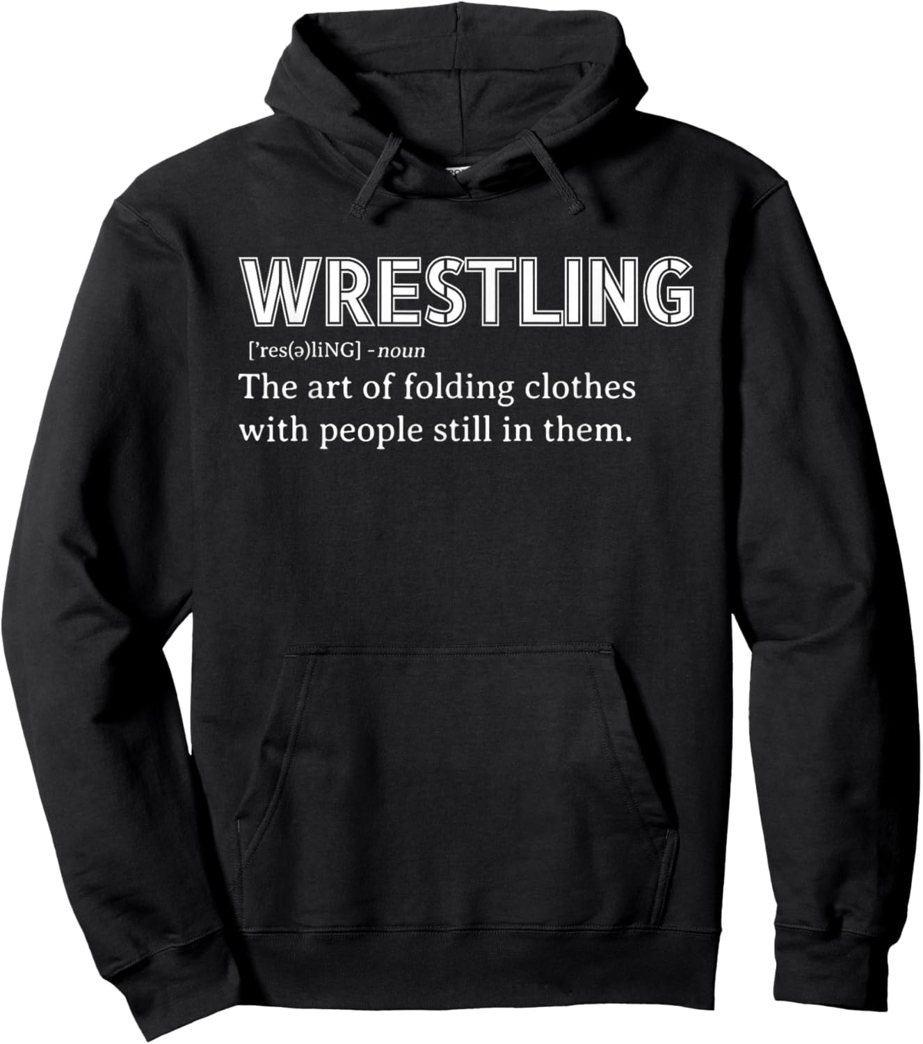 Wrestling Gear & Stuff Gifts for Wrestle Boys Men Funny Wrestling Definition Hoodie - Hoodie | Black