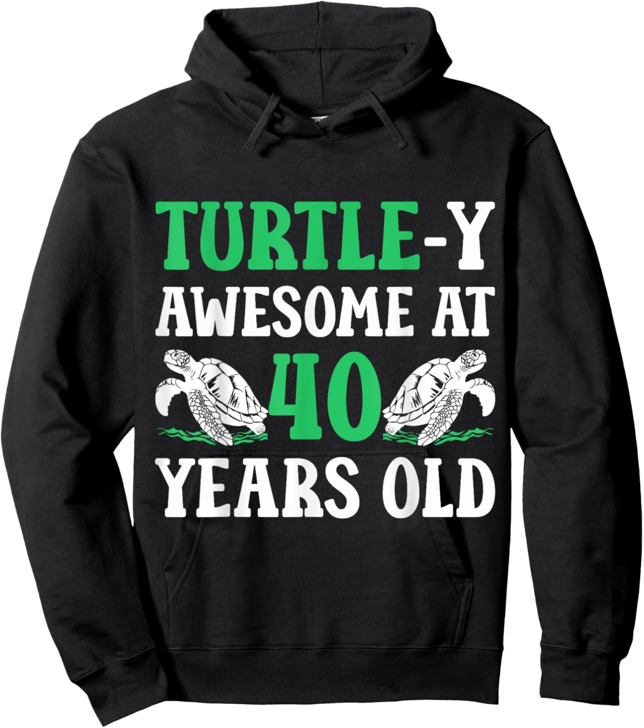 40th Birthday Turtle 40 Years Old Turtle Lover Hoodie - Hoodie | Black