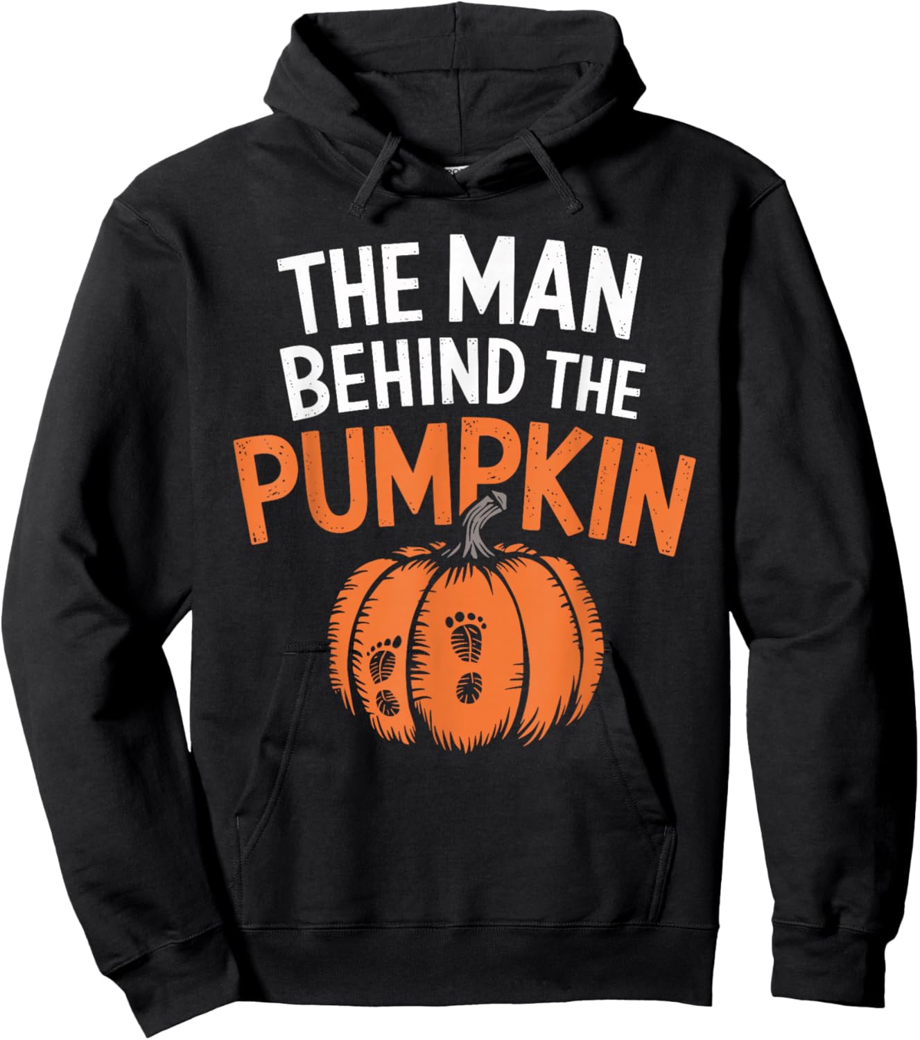 Man Behind The Pumpkin Halloween Pregnancy Hoodie - Hoodie | Black