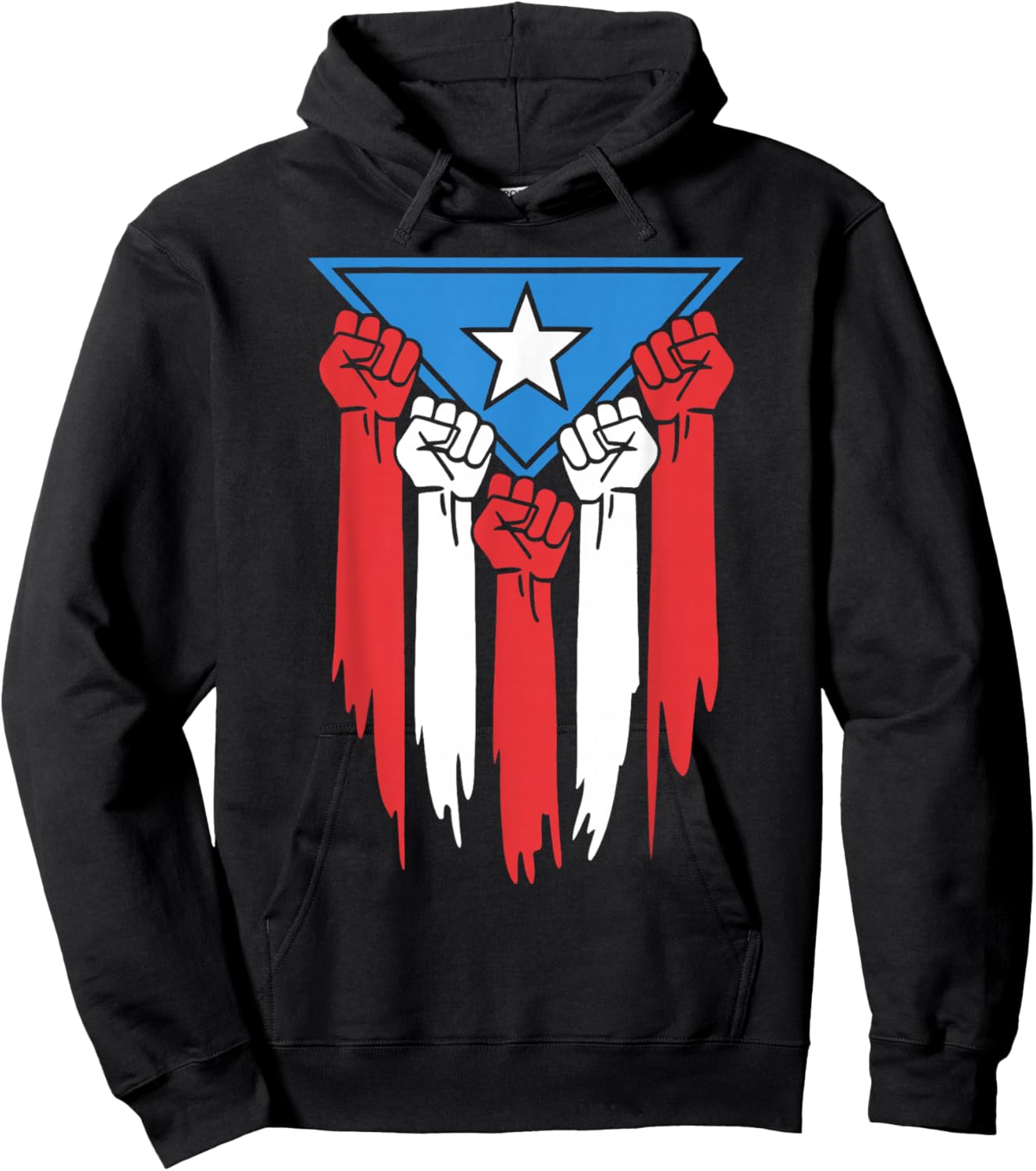 Boricua Puerto Rico PR Flag Puerto Rican Fist Hand Heritage Hoodie - Hoodie | Black