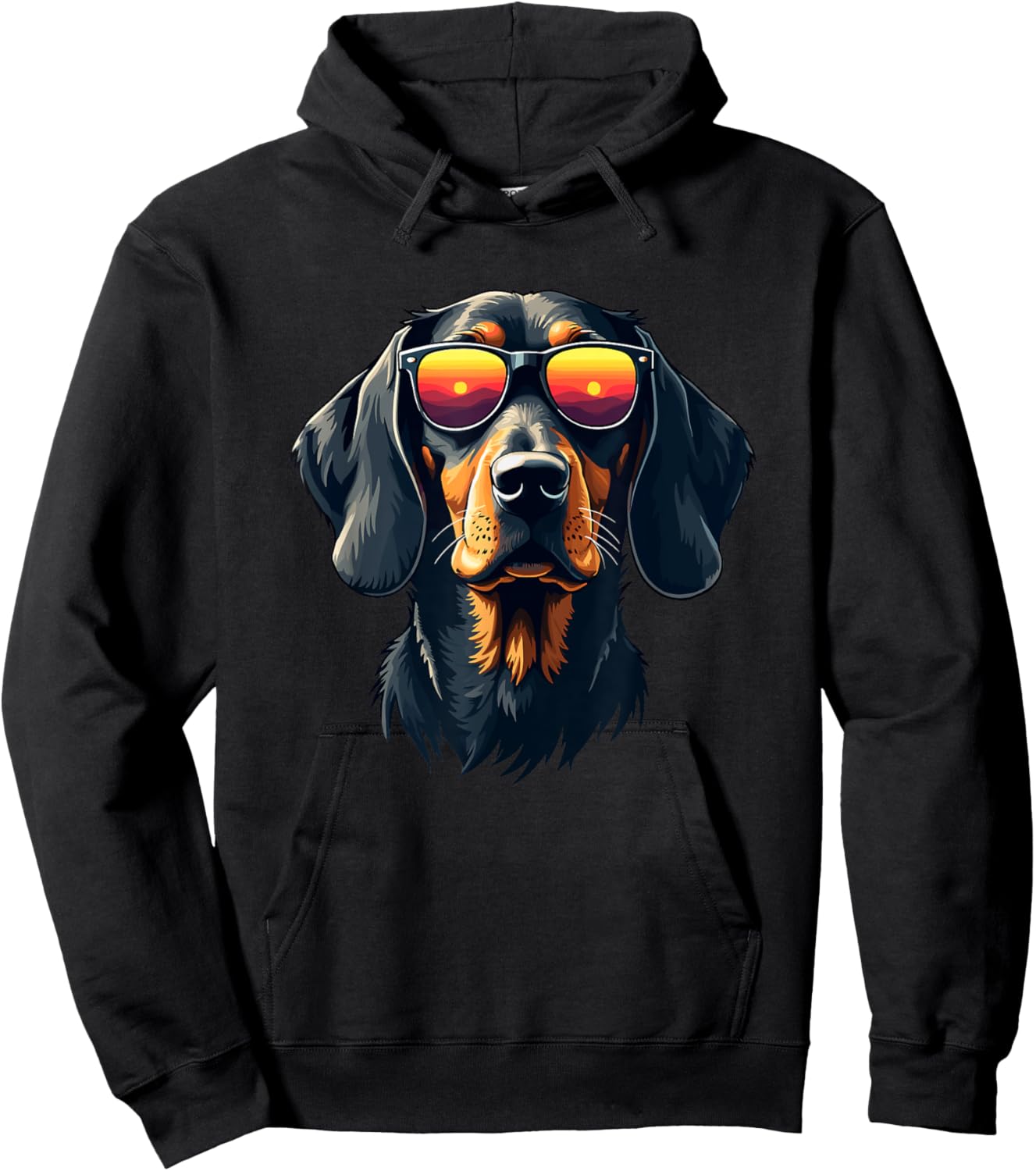 Retro Sunglasses Coonhound Coon Dog Hoodie - Hoodie | Black