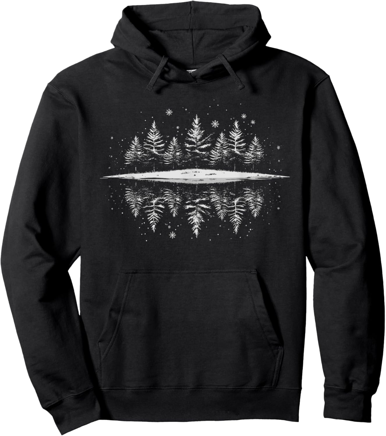 Nature Reflection Forest Trees Outdoor Wildlife Hoodie - Hoodie | Black