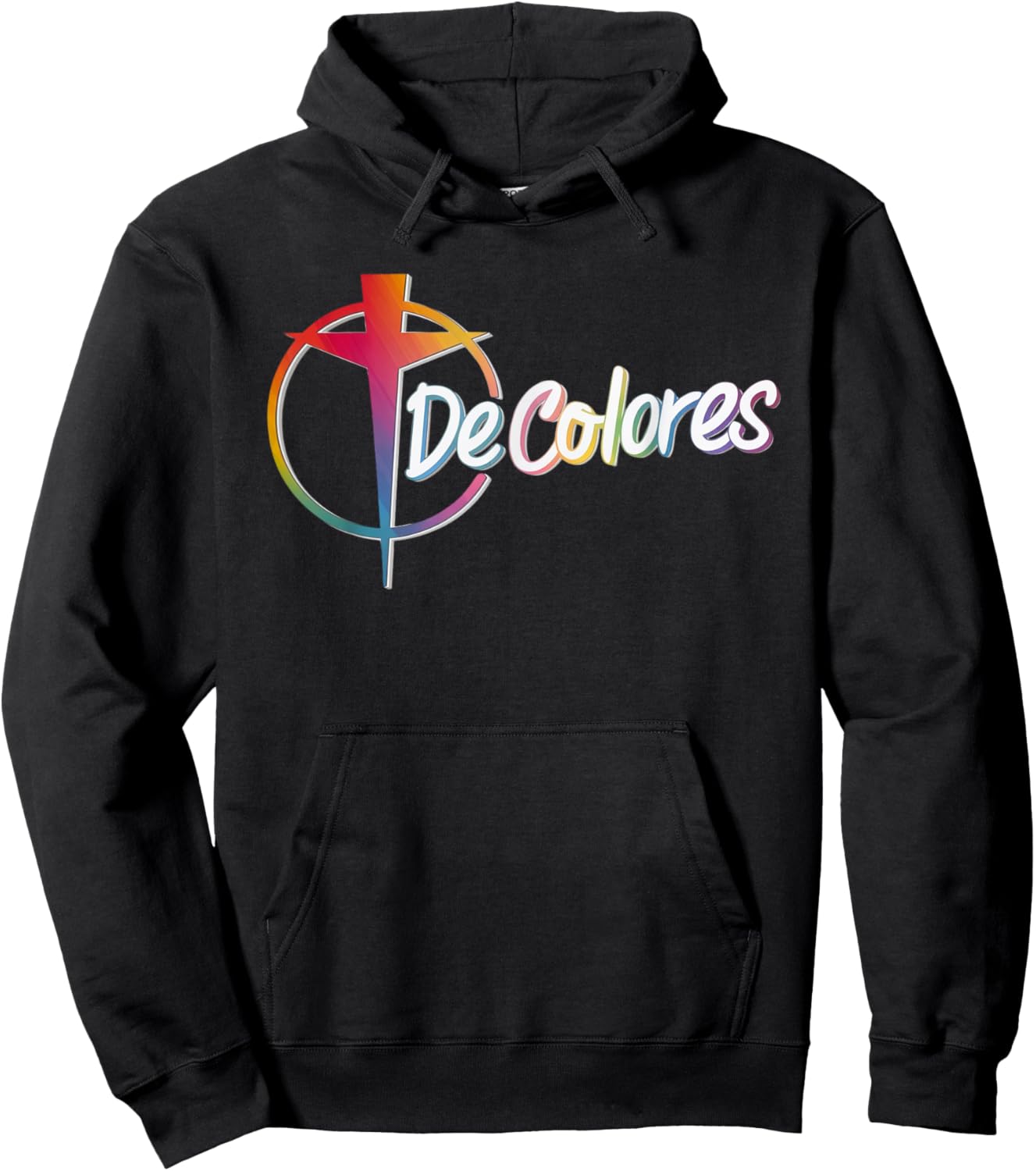 DeColores Cursillo Rainbow Rooster Catholic Hoodie - Hoodie | Black
