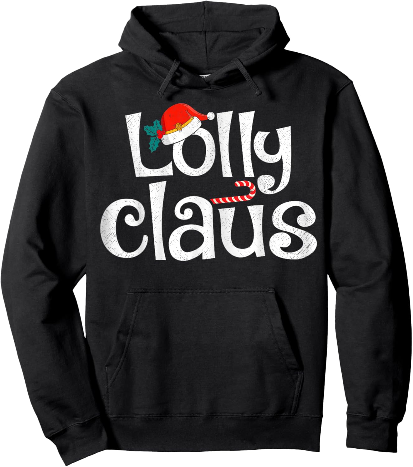 Lolly Claus Christmas Santa Claus Xmas Family Pajamas Hoodie - Hoodie | Black