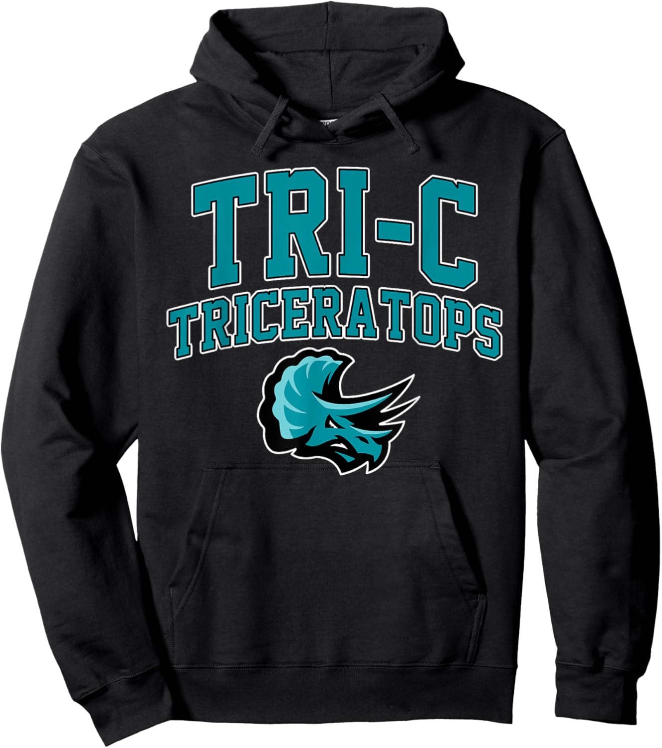 Tri-C Triceratops Cuyahoga Community College Arch Sports Hoodie - Hoodie | Black