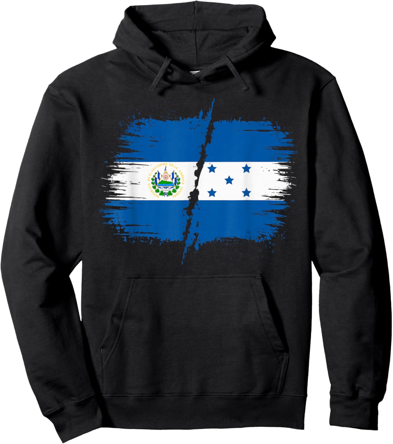 Half Salvadorian Half Honduran Honduras Flag El Salvador Hoodie - Hoodie | Black