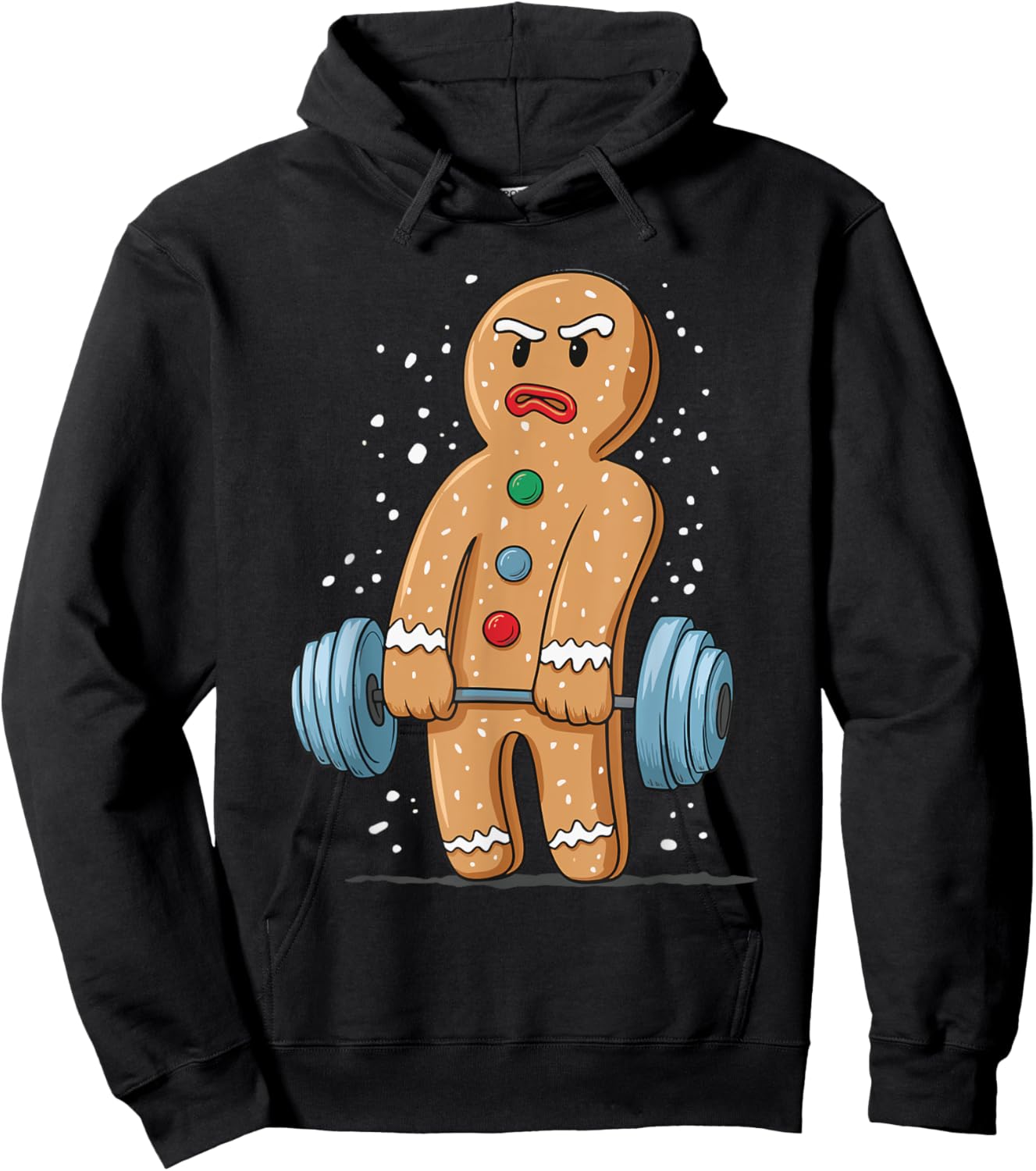 Gingerbread Weightlifting Workout Bodybuilding Hoodie - Hoodie | Black