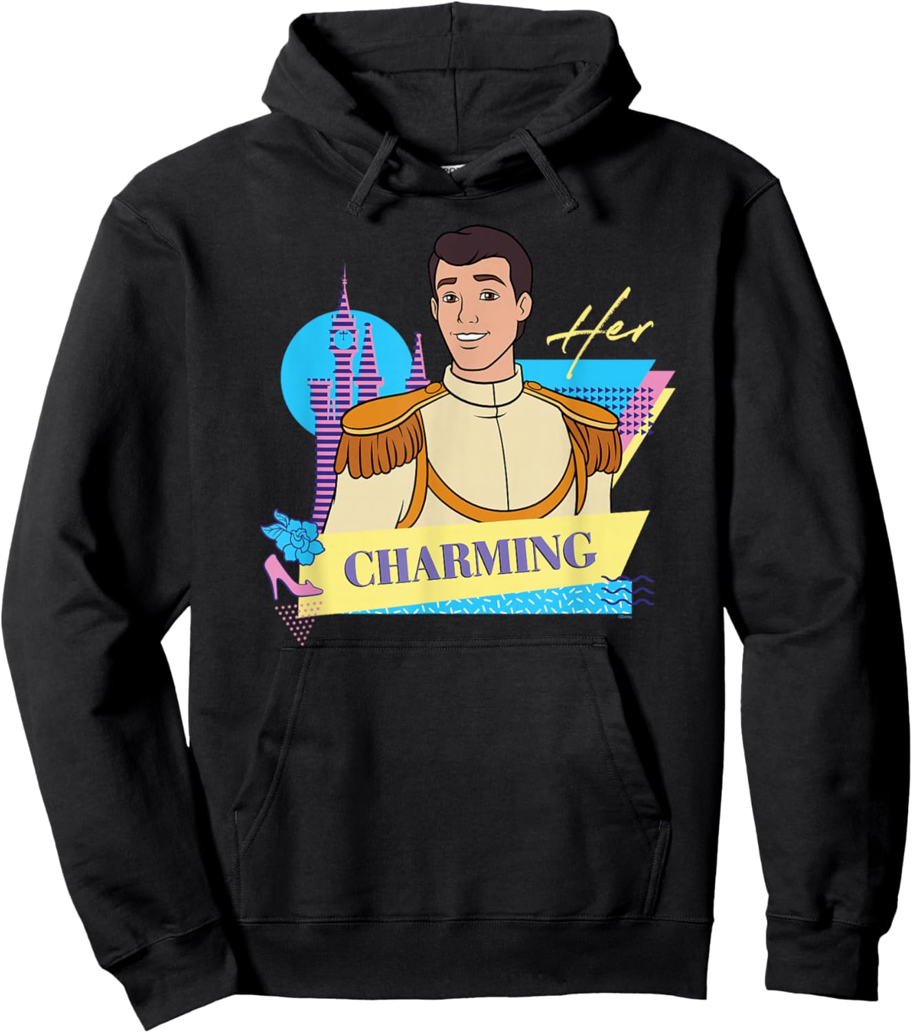 Disney Cinderella Retro Couples Matching Her Prince Charming Hoodie - Hoodie | Black