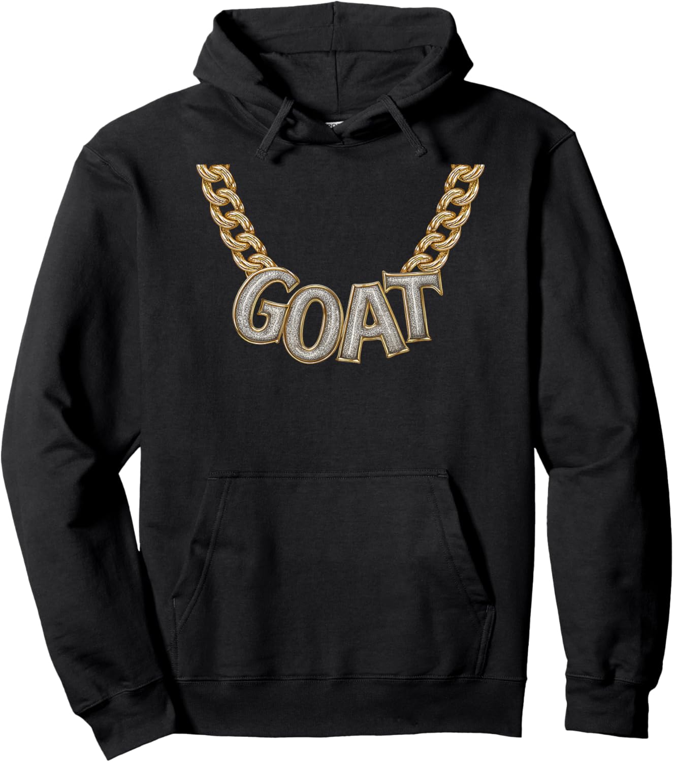 Boy Kid Funny Slang Gold Chain Goat Necklace Costume Hoodie - Hoodie | Black