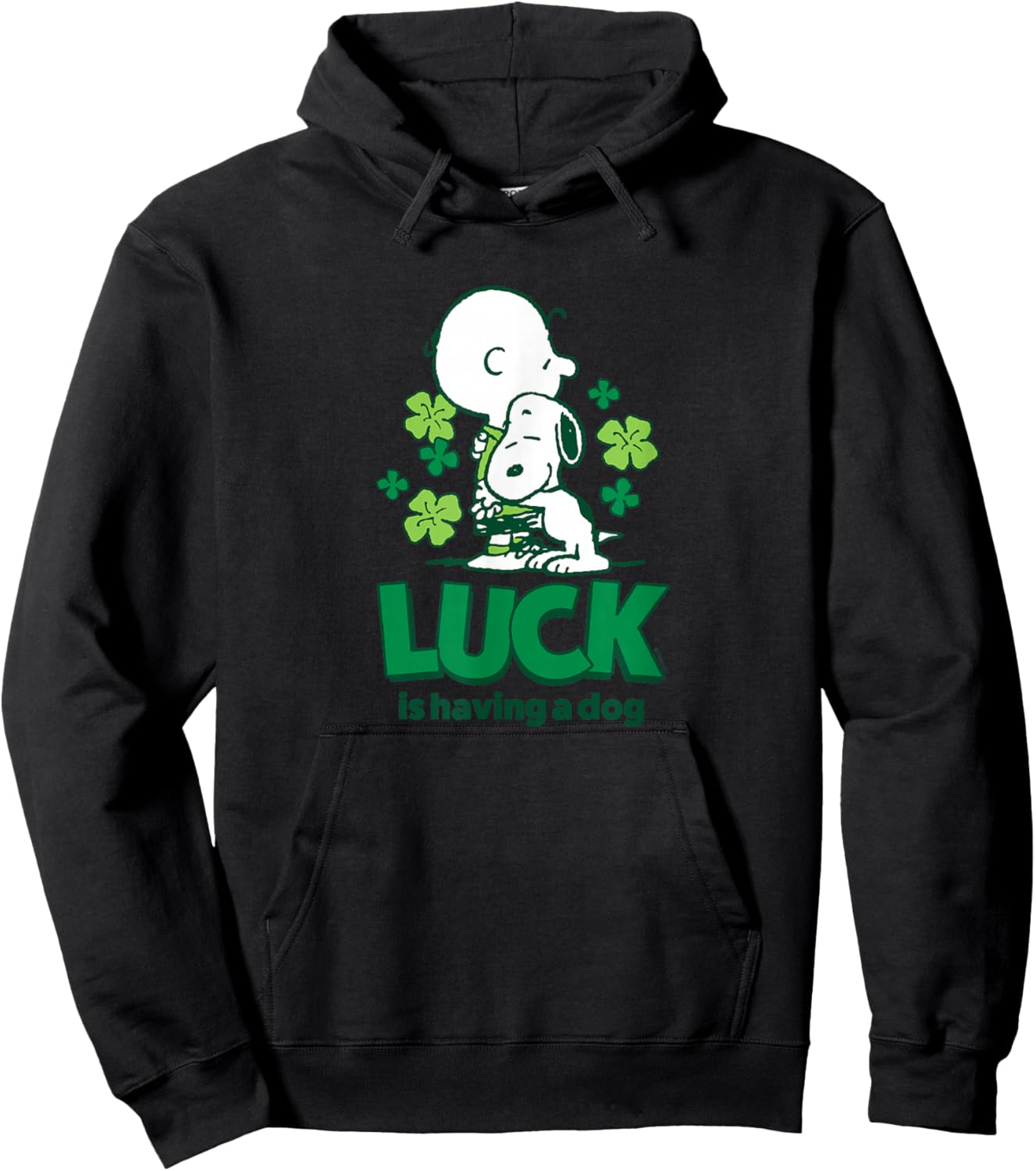 Peanuts - Charlie and Snoopy St. Patrick's Day Lucky Hug Hoodie - Hoodie | Black