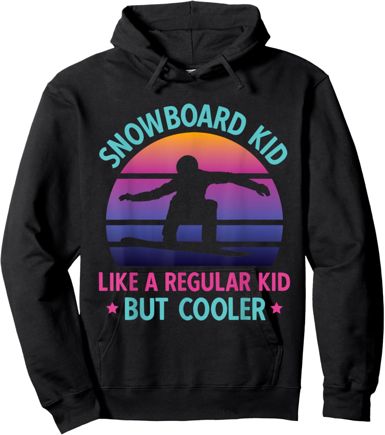 Snowboard Kid Retro 90s 80s Snowboarding Hoodie - Hoodie | Black