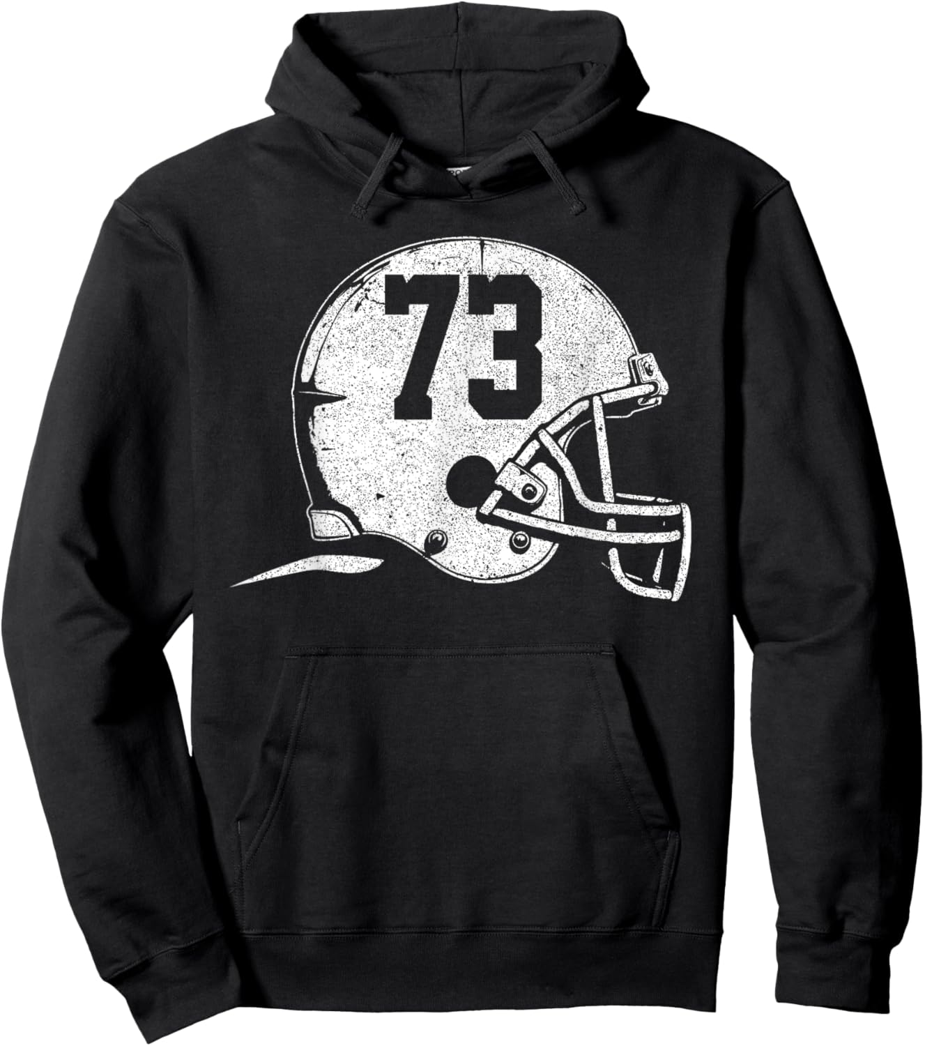Number 73 Football Helmet Player Fun Number Hoodie - Hoodie | Black