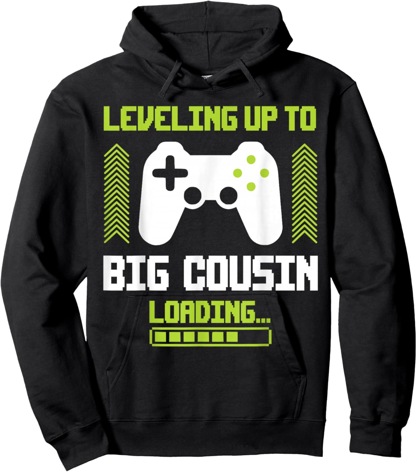Leveled Up To Big Cousin Promoted To New Future Big Cousin Hoodie - Hoodie | Black