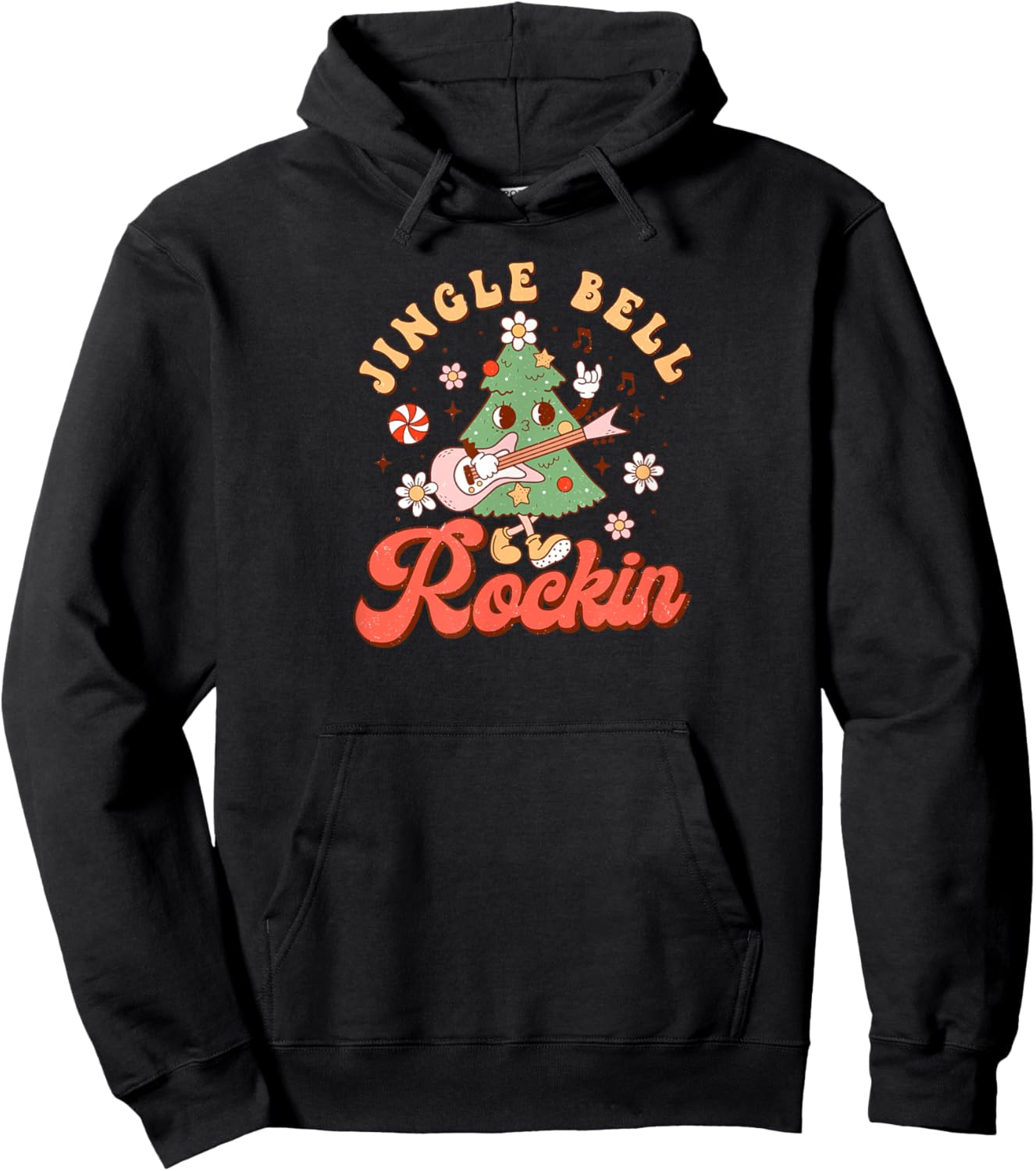Christmas Winter F4NT4STIC Jingle Bell Rockin Black Christmas , -Adults & -Kids, Short Sleeve, , Small Hoodie - Hoodie | Black
