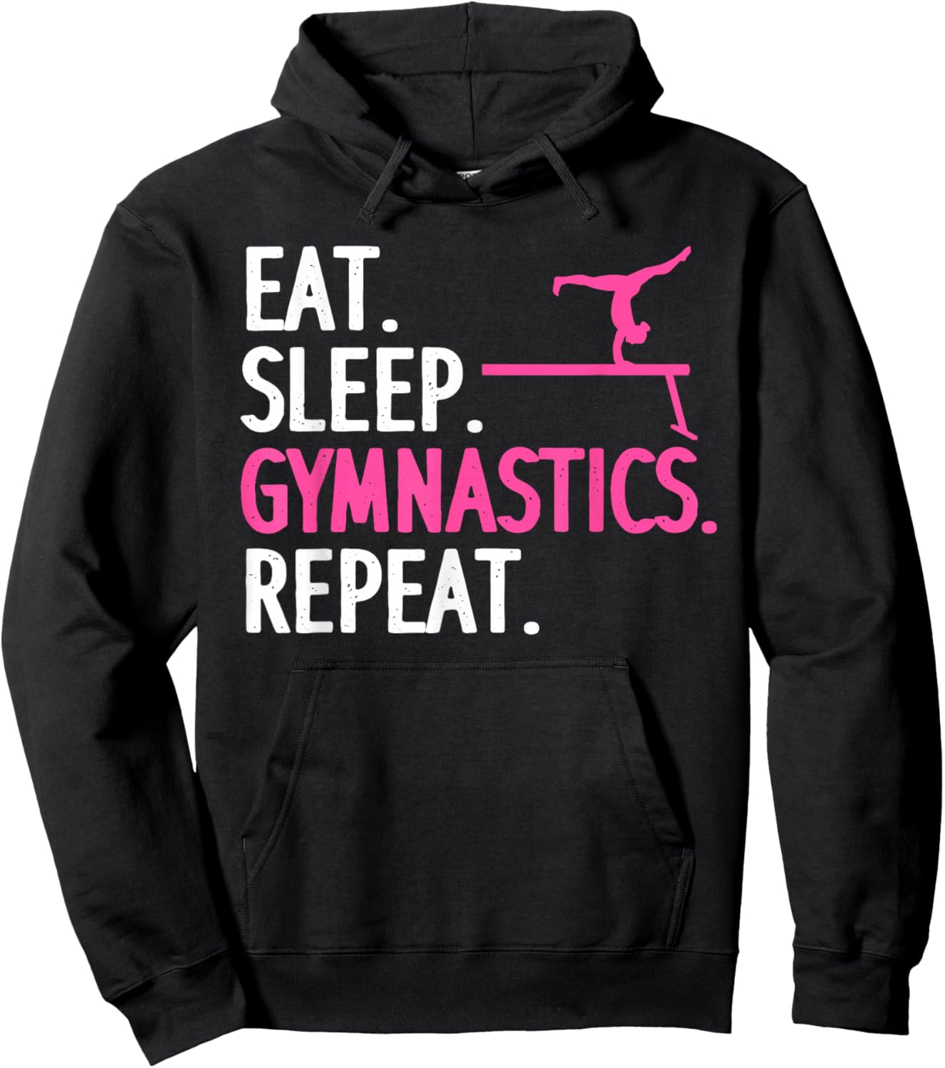 Cute Gymnastics Art for Girls Kids Women Tumbling Gymnast Hoodie - Hoodie | Black