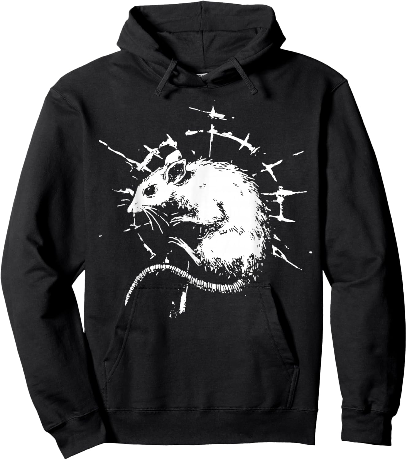 Rat Weirdcore Goblincore Punk Goth Aesthetic Creepy Horror Hoodie - Hoodie | Black