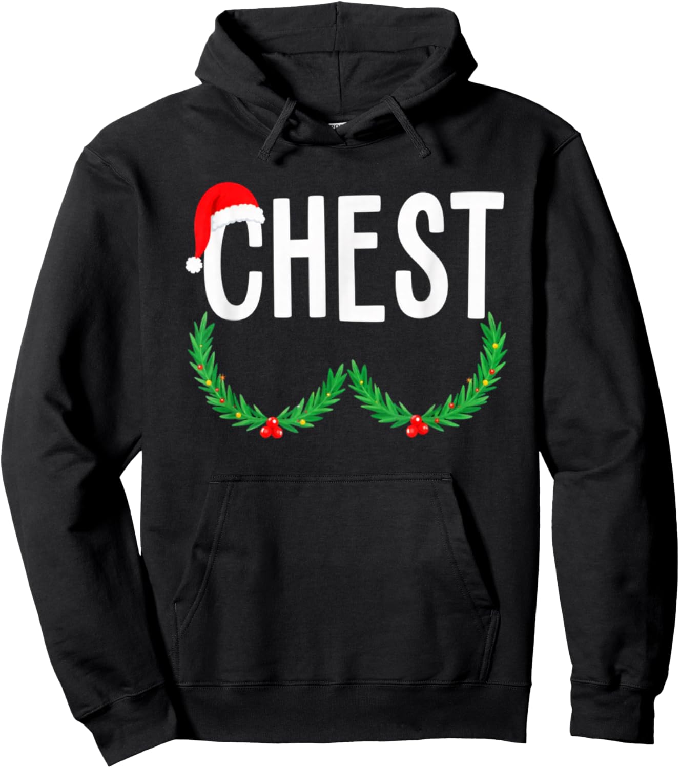 Chest Nuts Matching Chestnuts Funny Christmas Couples Chest Hoodie - Hoodie | Black
