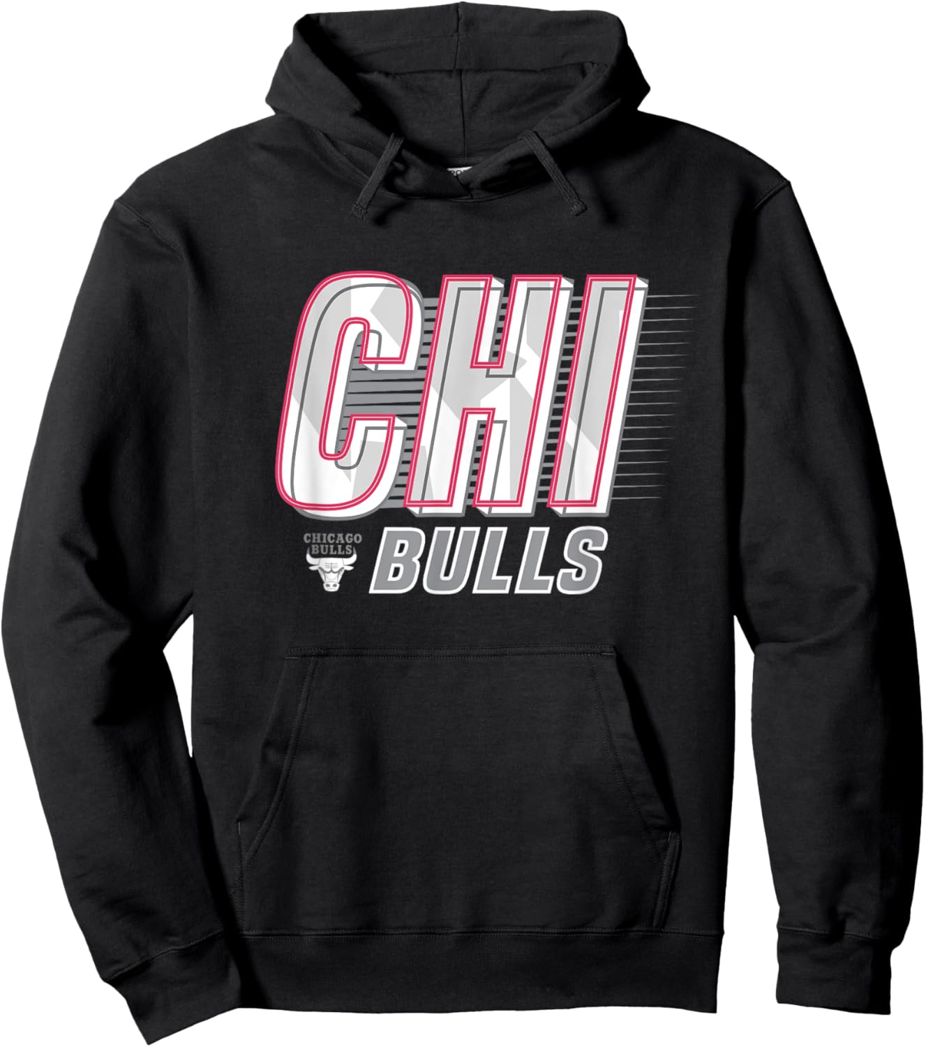 NBA Chicago Bulls Type Stack Logo Hoodie - Hoodie | Black