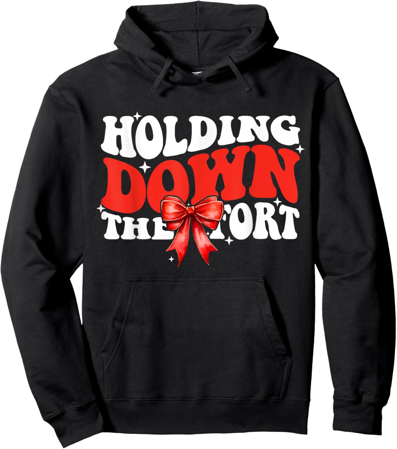 Holding down the fort Funny Firefighter Wife Hoodie - Hoodie | Black