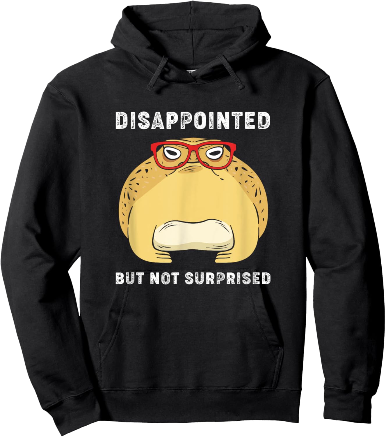 Desert Rain Frog With Glasses Disappointed But Not Surprised Hoodie - Hoodie | Black