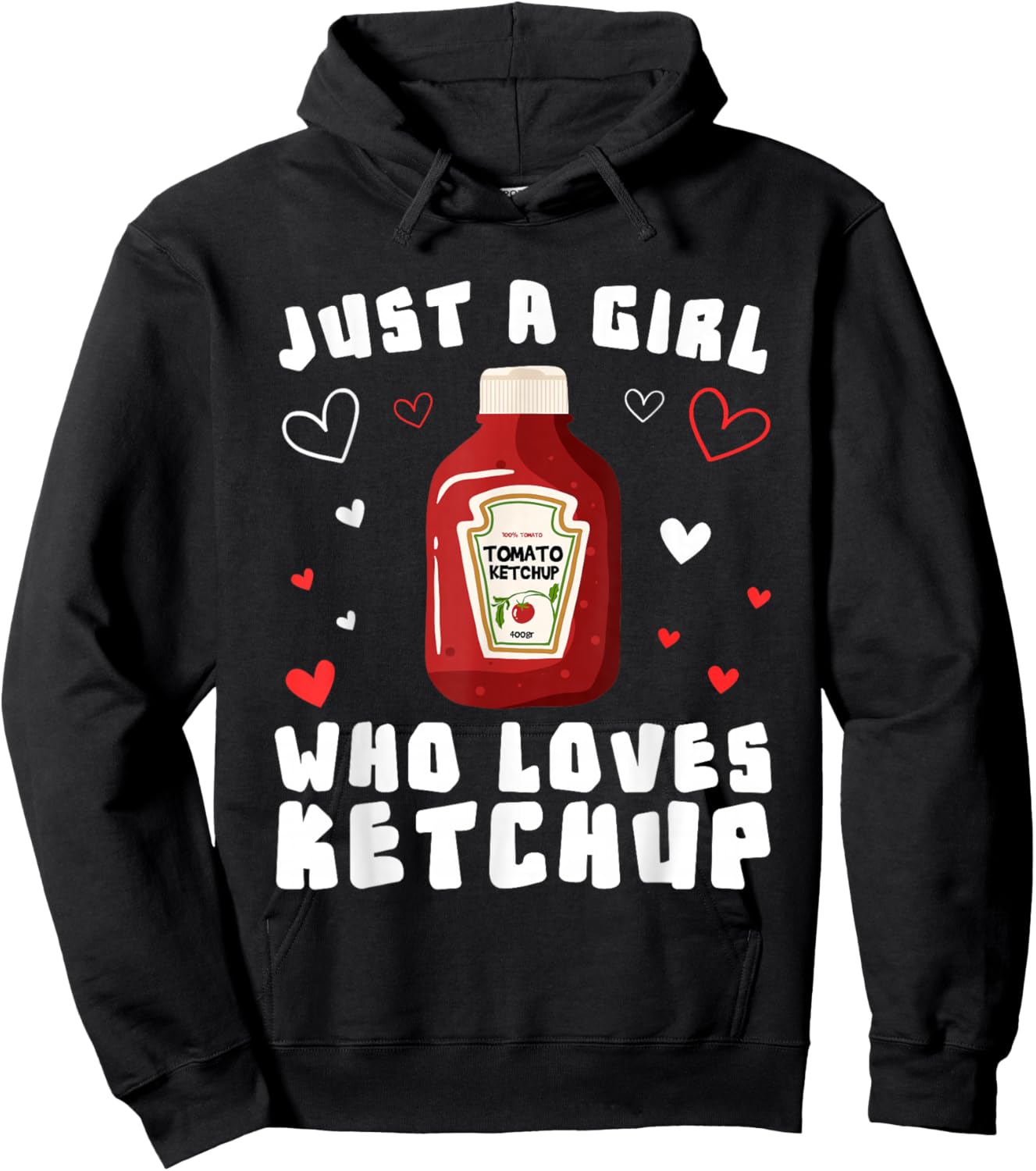 Cool Ketchup For Girls Kids Women Tomato Catsup Sauce Foodie Hoodie - Hoodie | Black