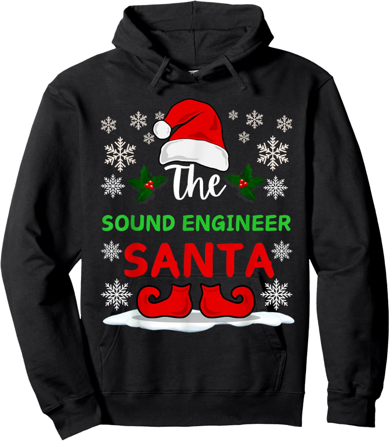The Sound Engineer Santa Claus Christmas Day Xmas Hoodie - Hoodie | Black