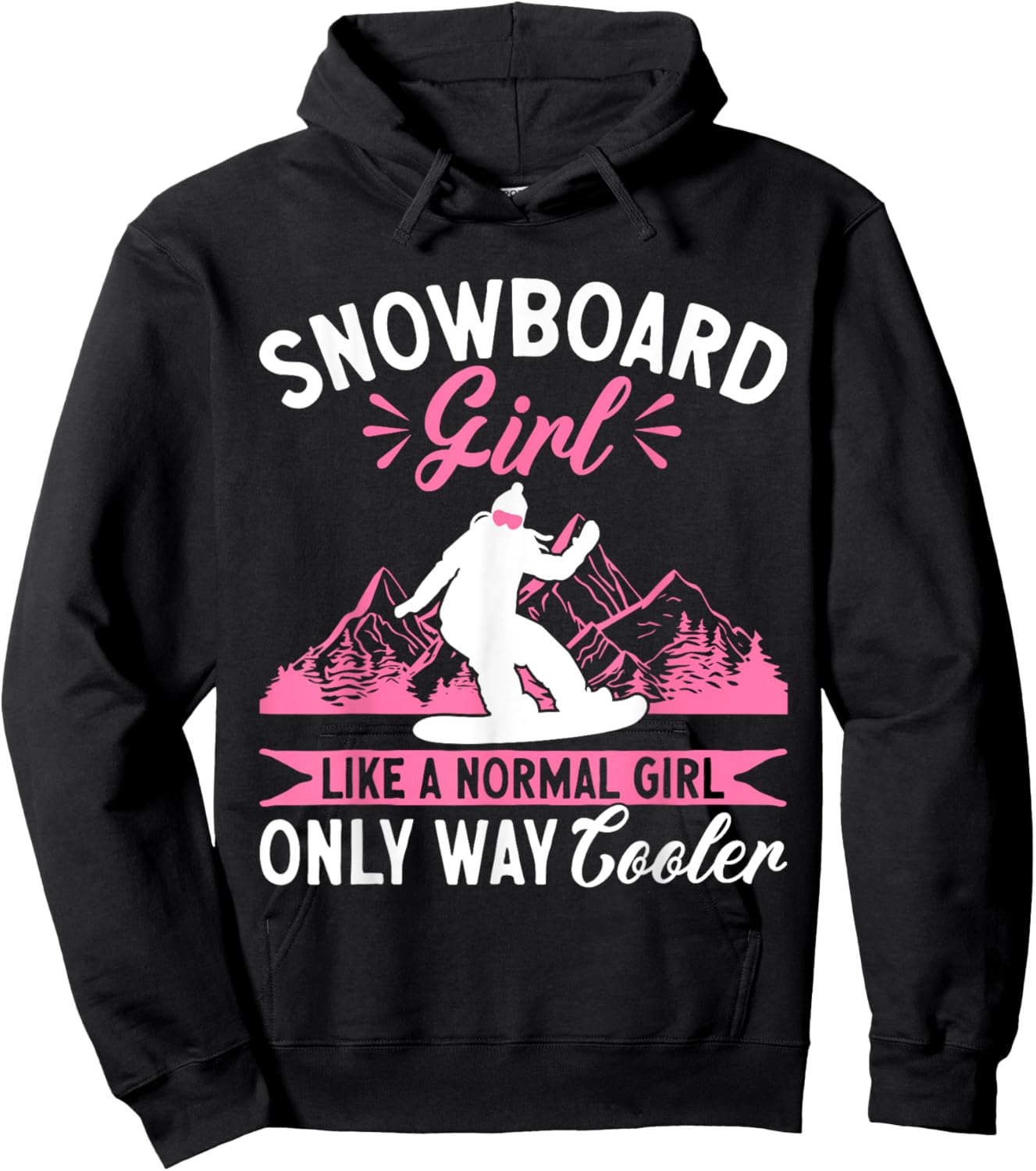 Snowboarding Cool Snowboard Girl Snowboarder Hoodie - Hoodie | Black