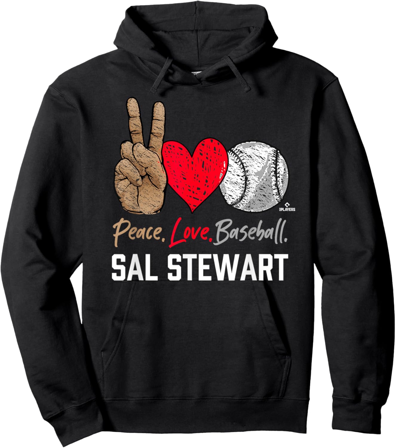 Peace Love Sal Stewart Prospect Baseball Fan Gear Hoodie - Hoodie | Black