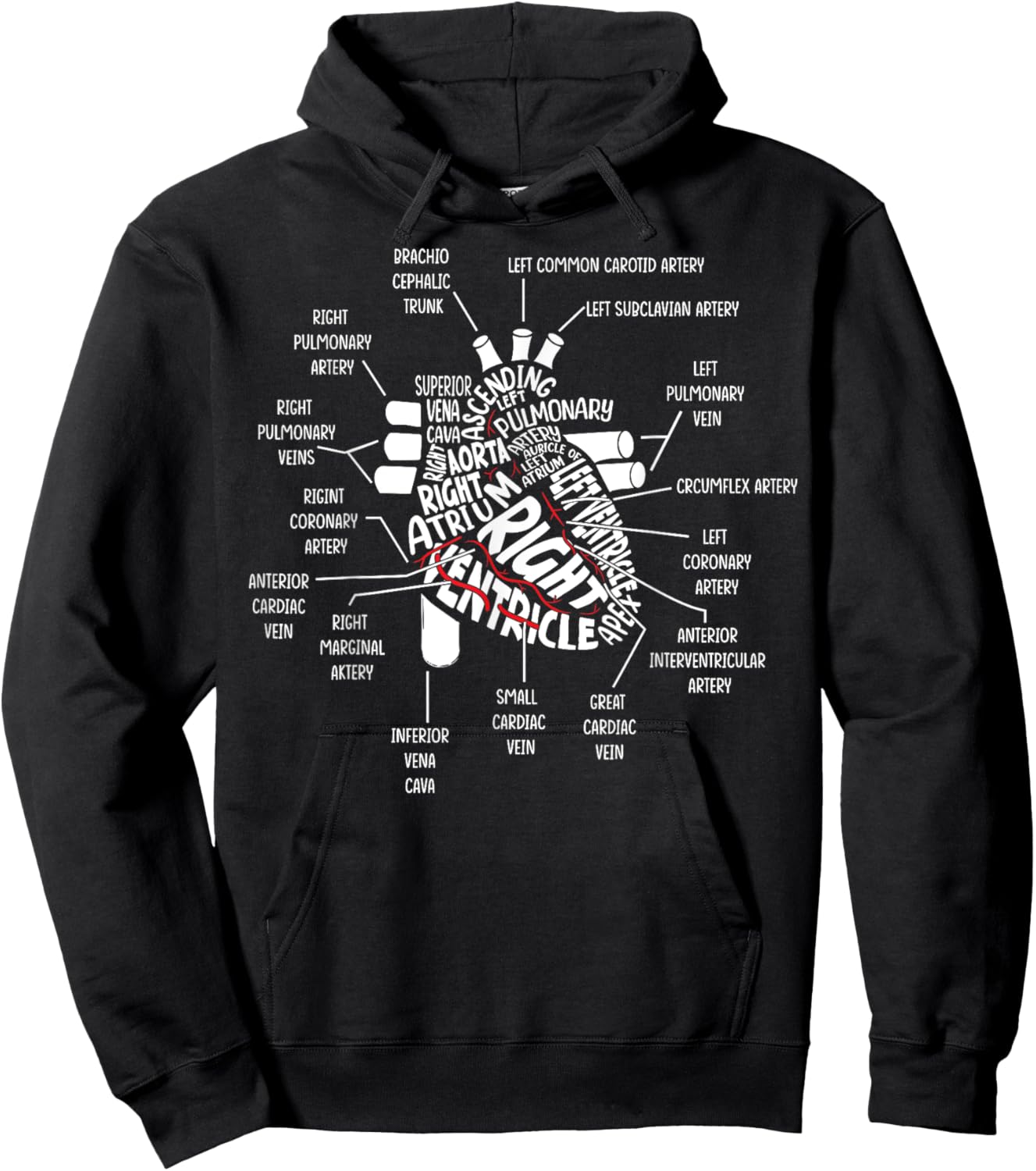 Medical Humor Cardiology Anatomical Heart Cardiac Nurse Hoodie - Hoodie | Black