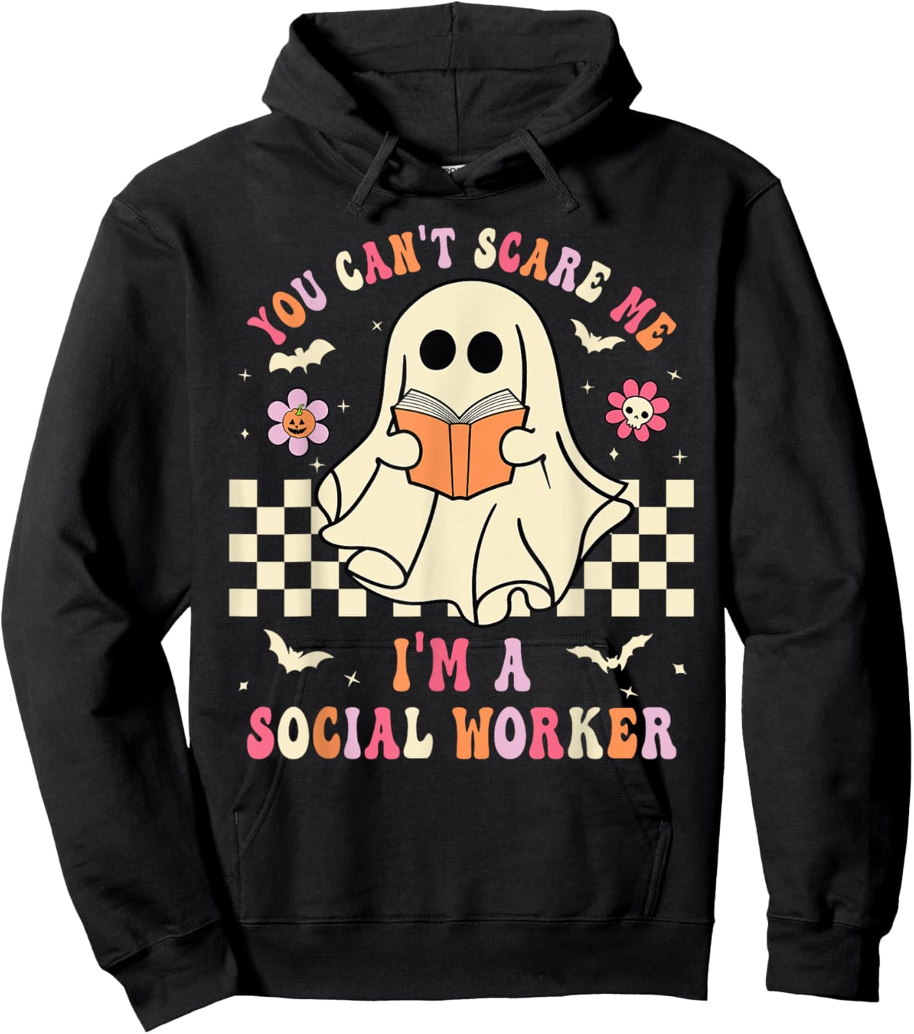 You Can't Scare Me I'm A School Social Worker Halloween Hoodie - Hoodie | Black
