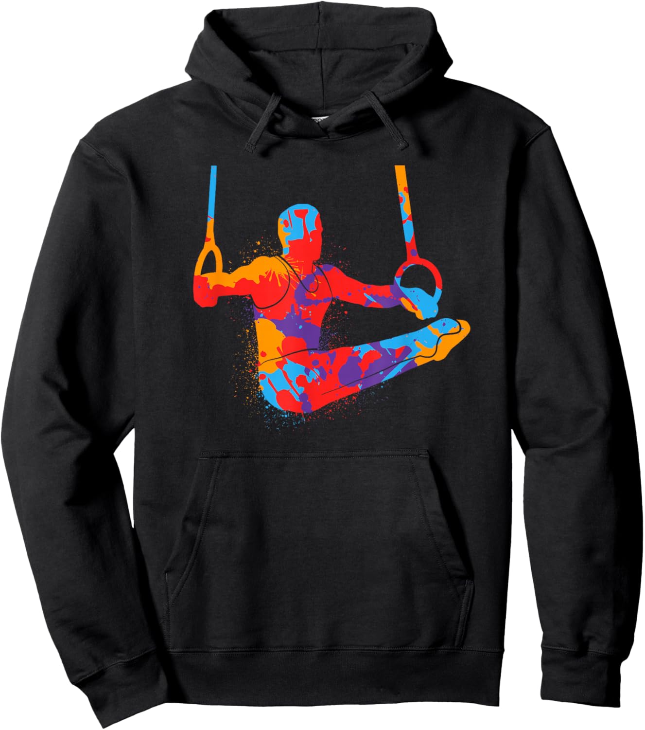 Gymnastics Sports Rings Kids Boys Colorful Gymnast Hoodie - Hoodie | Black