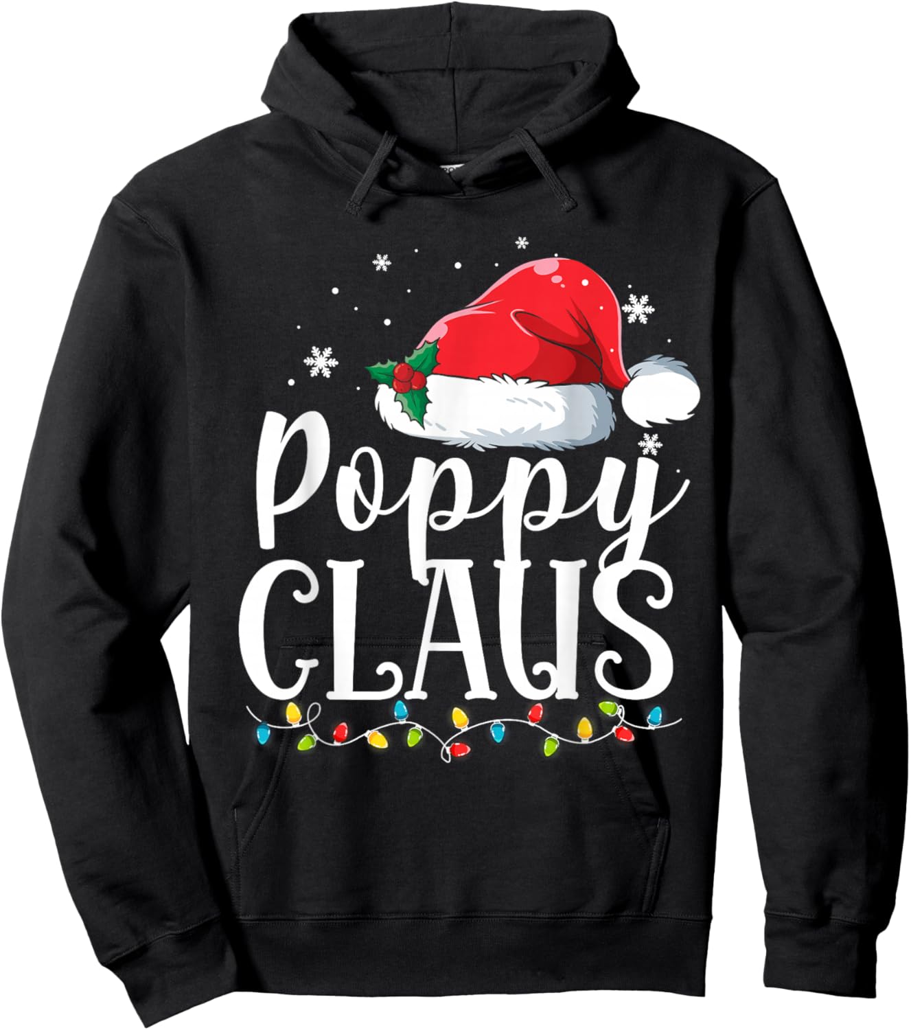 Poppy Claus Christmas Family Matching Pajamas Funny Xmas Hoodie - Hoodie | Black