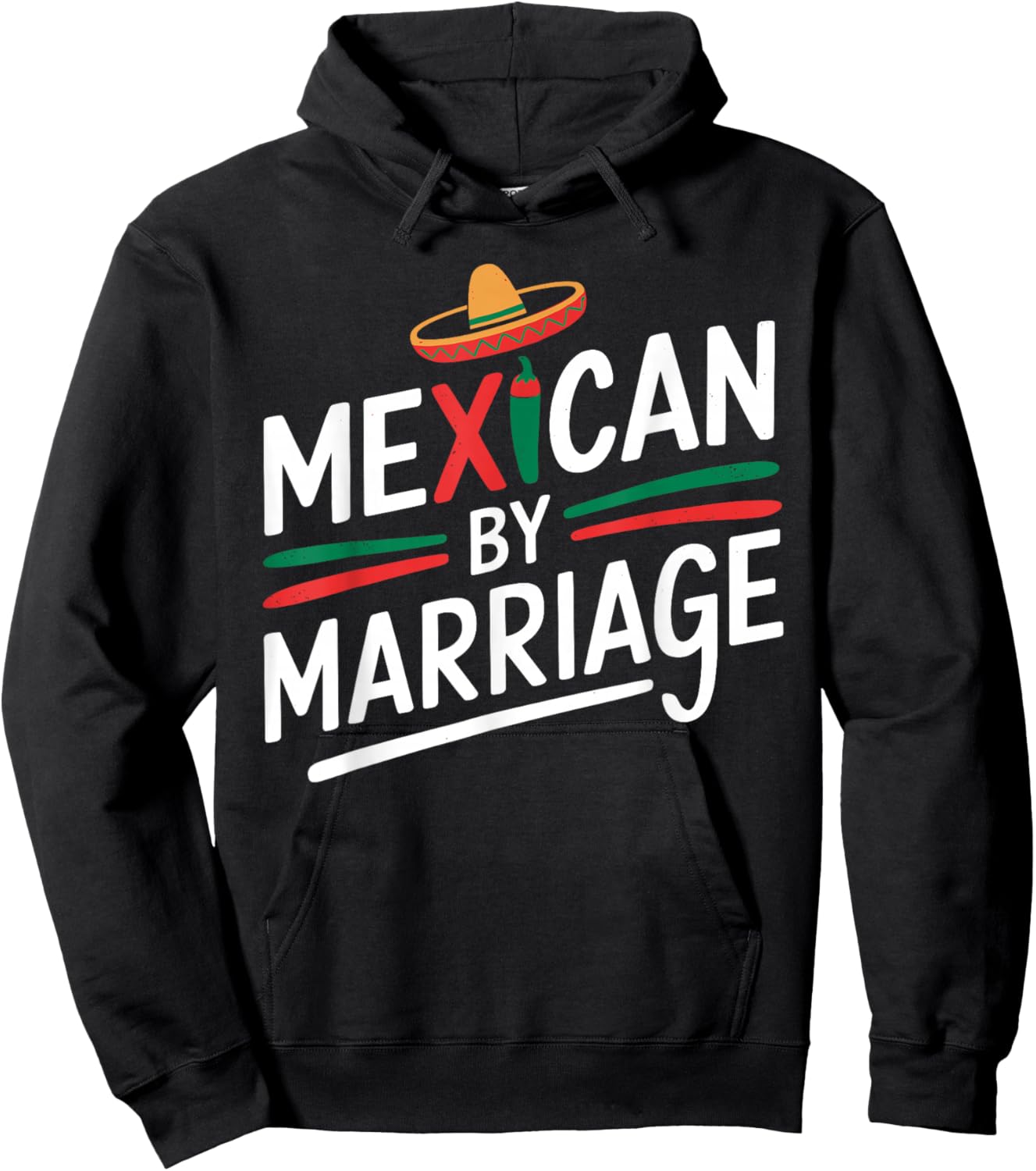Funny Mexican by Marriage T Shirt Proud Cultural Blend Hoodie - Hoodie | Black