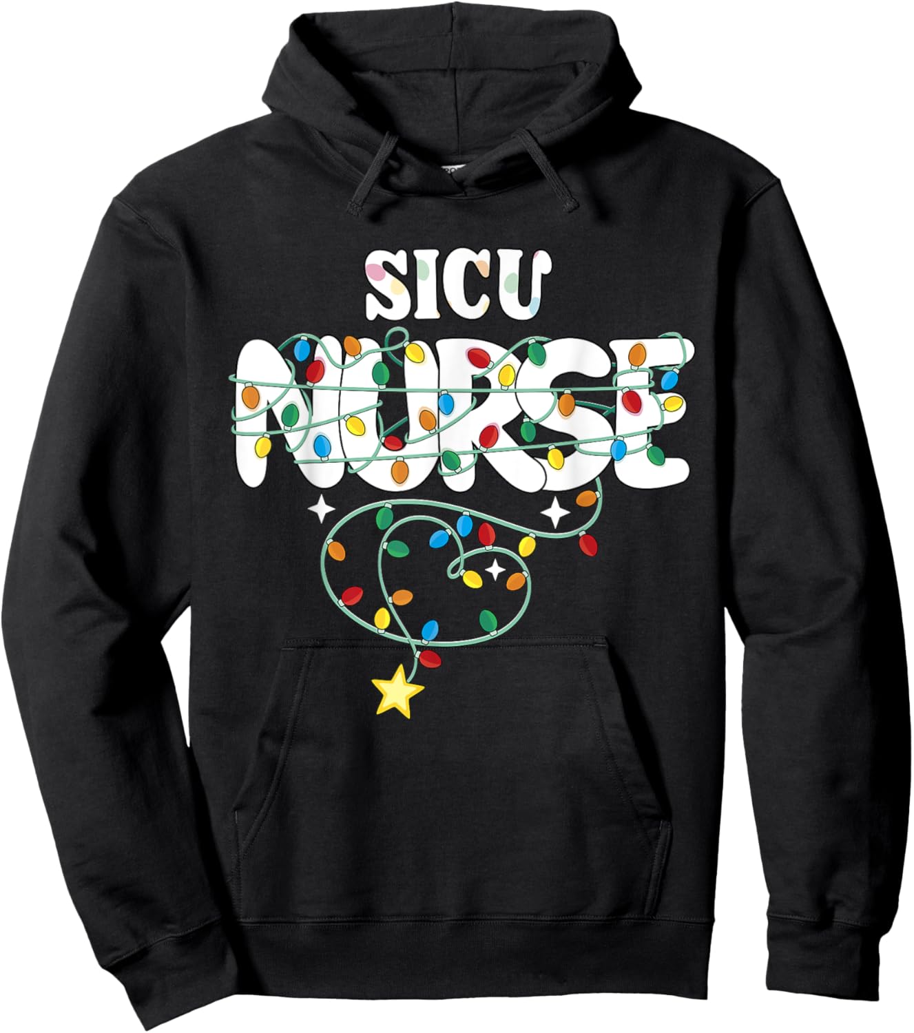 SICU Nurse Christmas Surgical ICU Nursing NP RN Squad Hoodie - Hoodie | Black