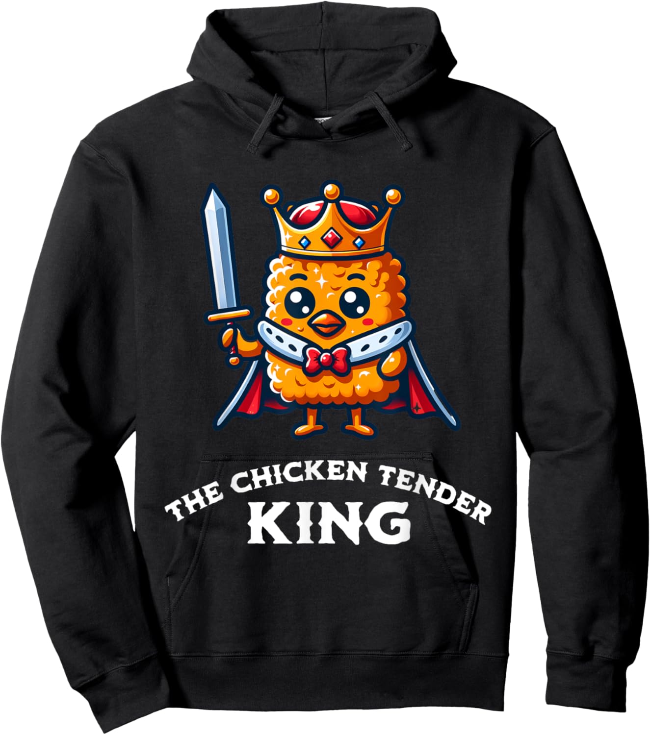 The Chicken Tender King Fast Food Funny Hoodie - Hoodie | Black