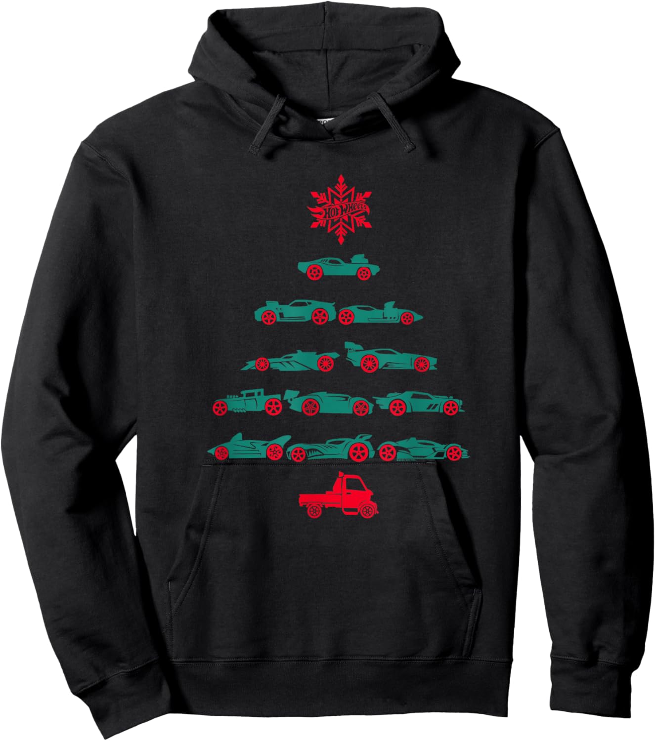 Hot Wheels Car Christmas Tree Hoodie - Hoodie | Black