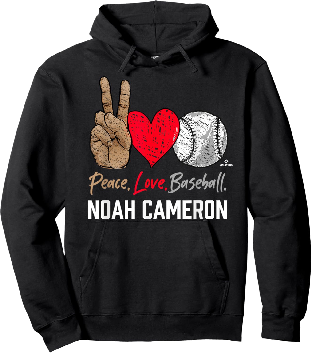 Peace Love Noah Cameron Prospect Baseball Fan Gear Hoodie - Hoodie | Black