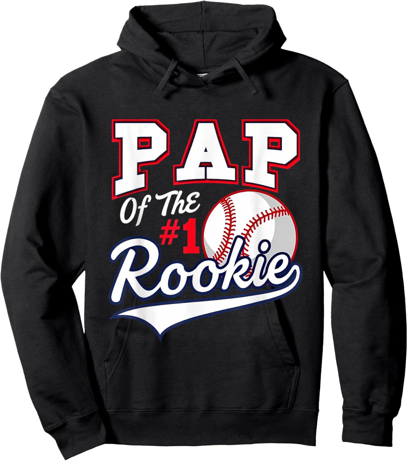 Retro Daddy Pap Of The Number 1 Rookie Baseball Hoodie - Hoodie | Black