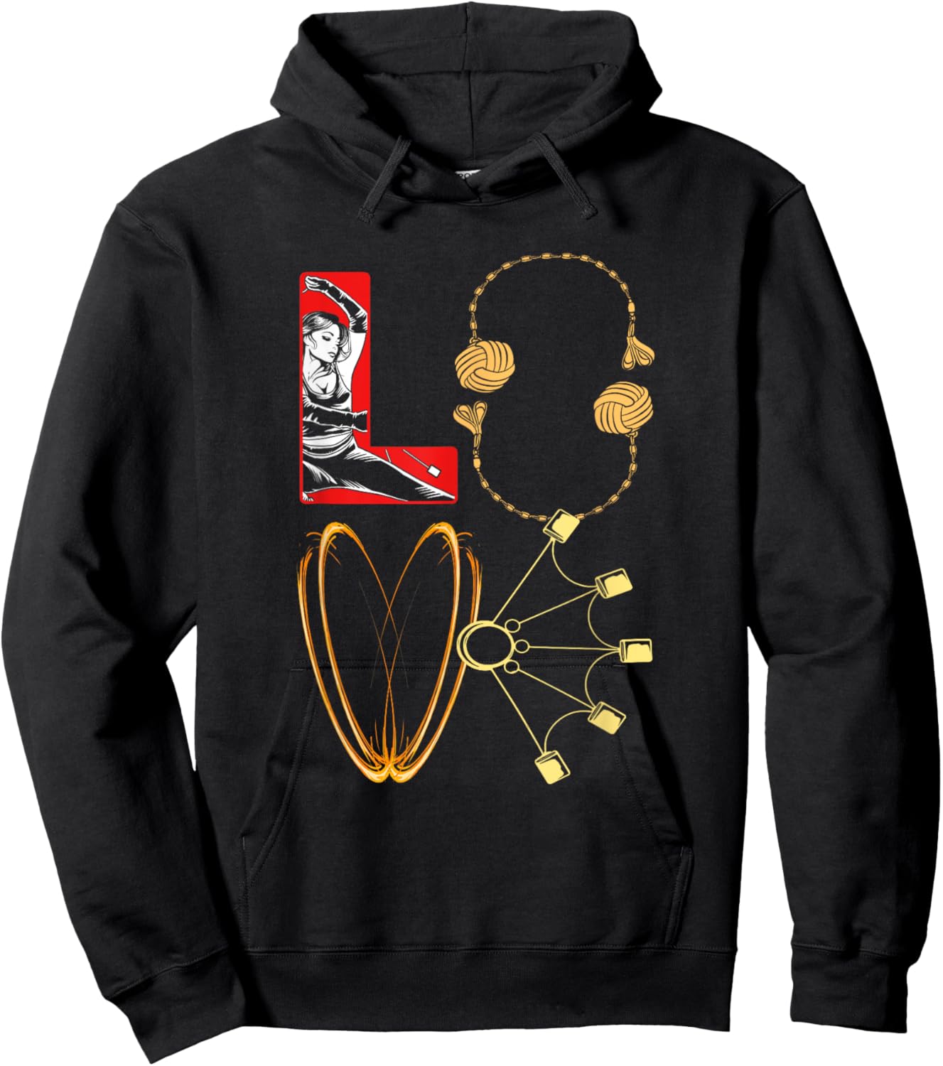 Fire Spinner Love Fire Spinning Equipment Hoodie - Hoodie | Black