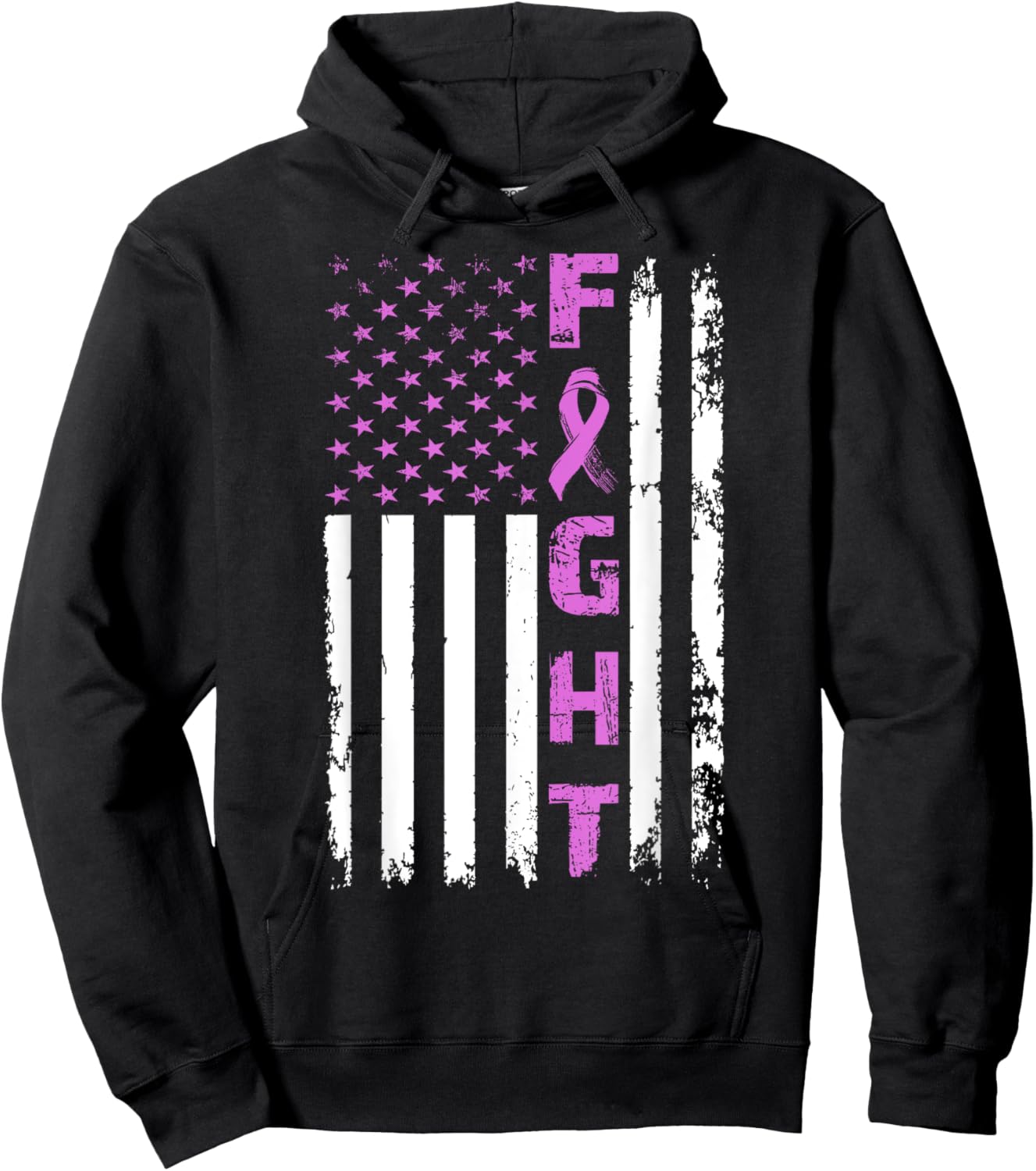 Fight Testicular Cancer American Flag Awareness Survivor Hoodie - Hoodie | Black