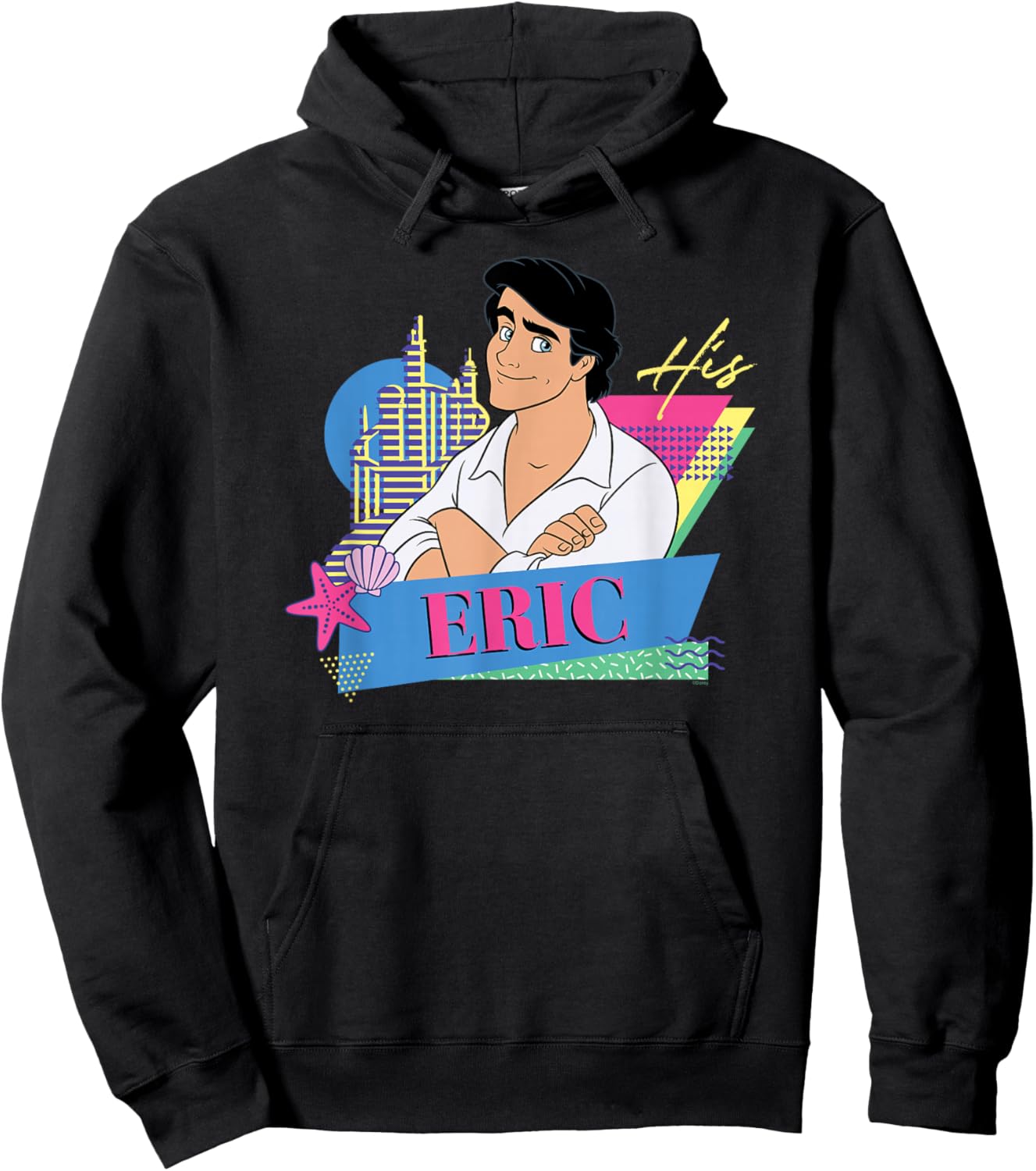 Disney The Little Mermaid Retro Couples Matching His Eric Hoodie - Hoodie | Black
