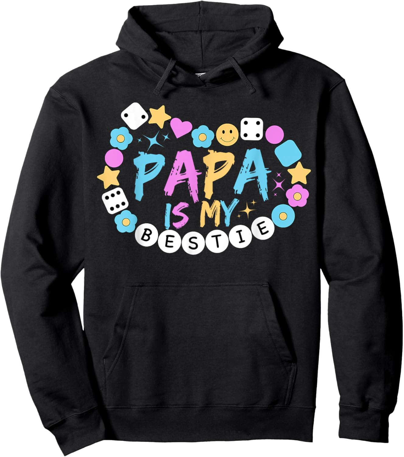 Papa Is My Bestie Funny BFF Dad Daddy Father Best Friend Hoodie - Hoodie | Black